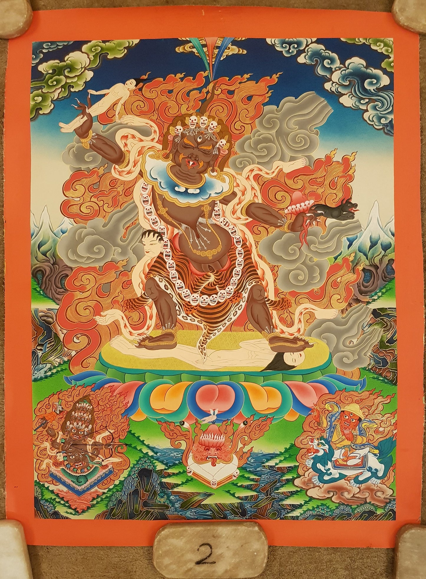 47. Ekajati Tibetan Thangka (Thanka) Painting. Free Brocade / Free Shipping.