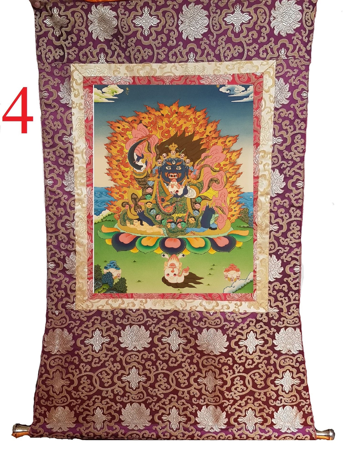 44. Dorje Bernagchen Thangka (Thanka). Free Brocade / Free Shipping.