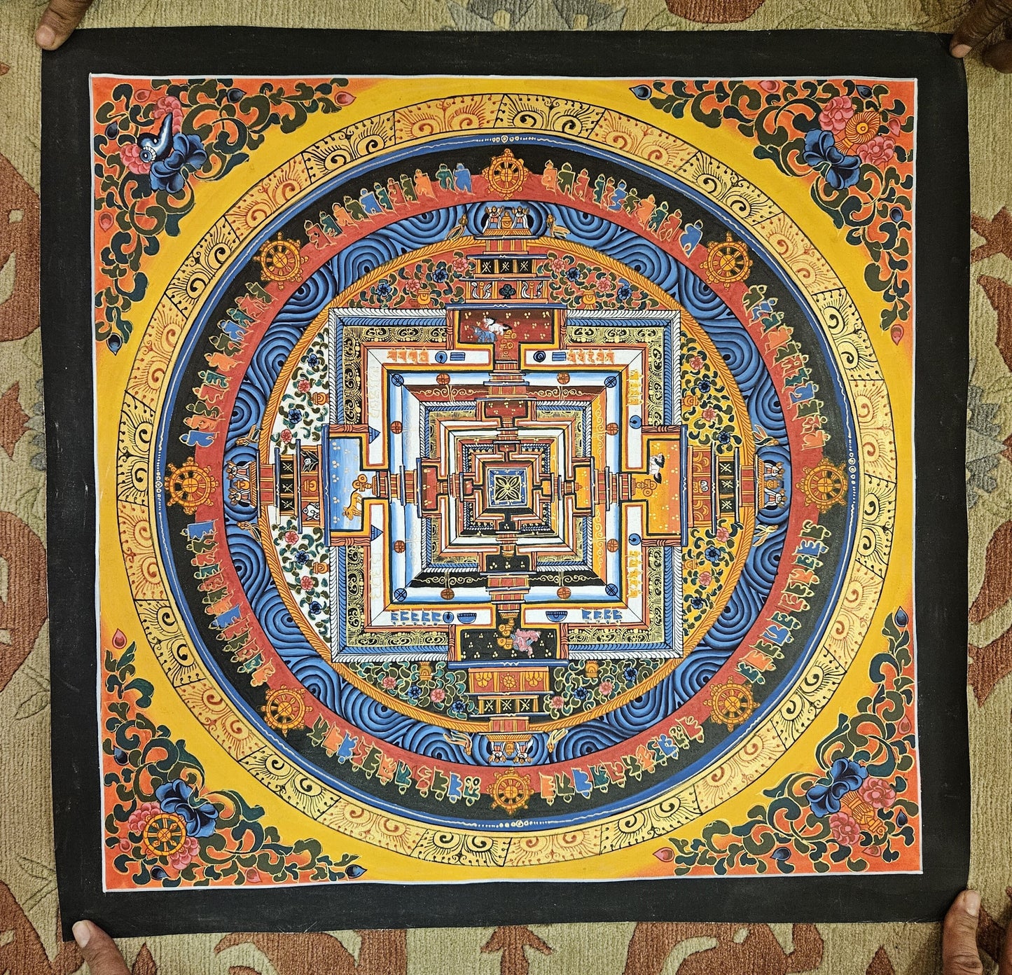 345. Kalachakra Mandala Thangka (Thanka). Free Brocade / Free Shipping.