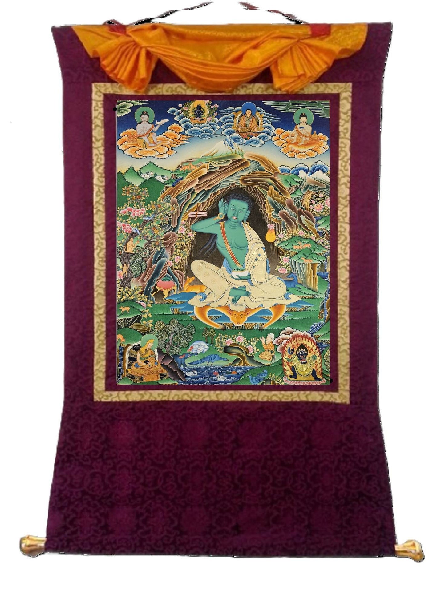 323. Milarepa Thangka (Thanka). Free Brocade / Free Shipping.