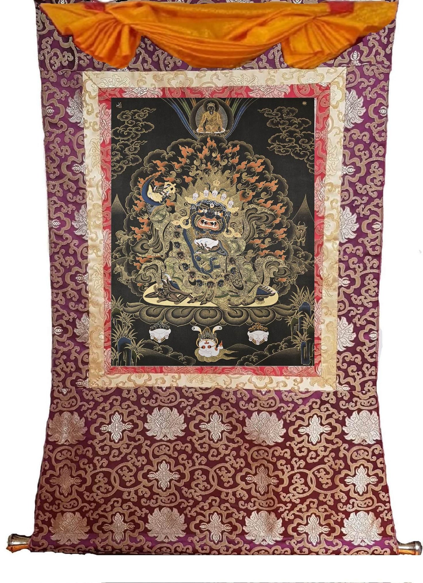 198. Dorje Bernagchen Thangka (Thanka). Free Brocade / Free Shipping.