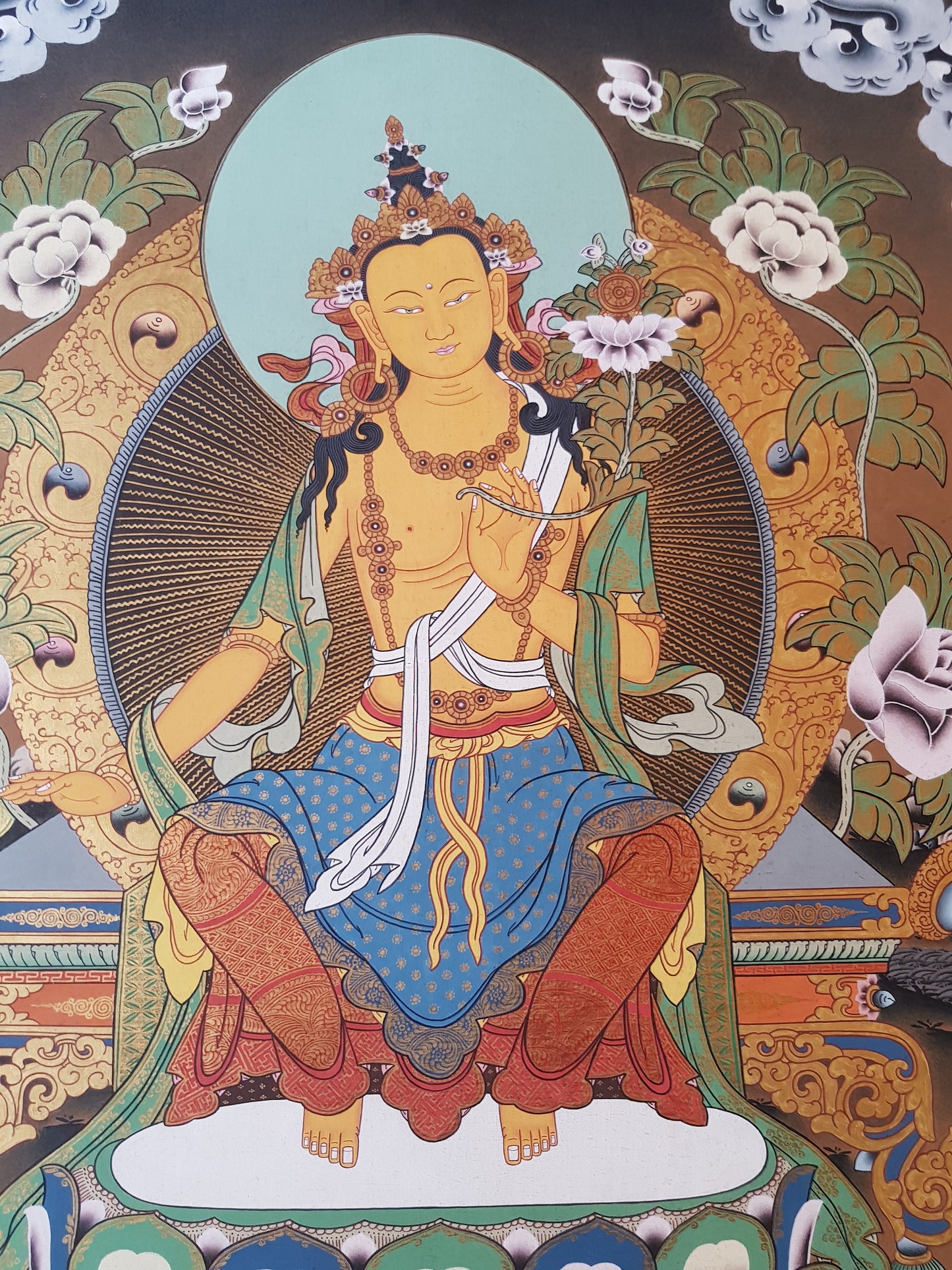 138. Maitreya (Metteyya) Buddha Thangka (Thanka). Free Brocade / Free Shipping.