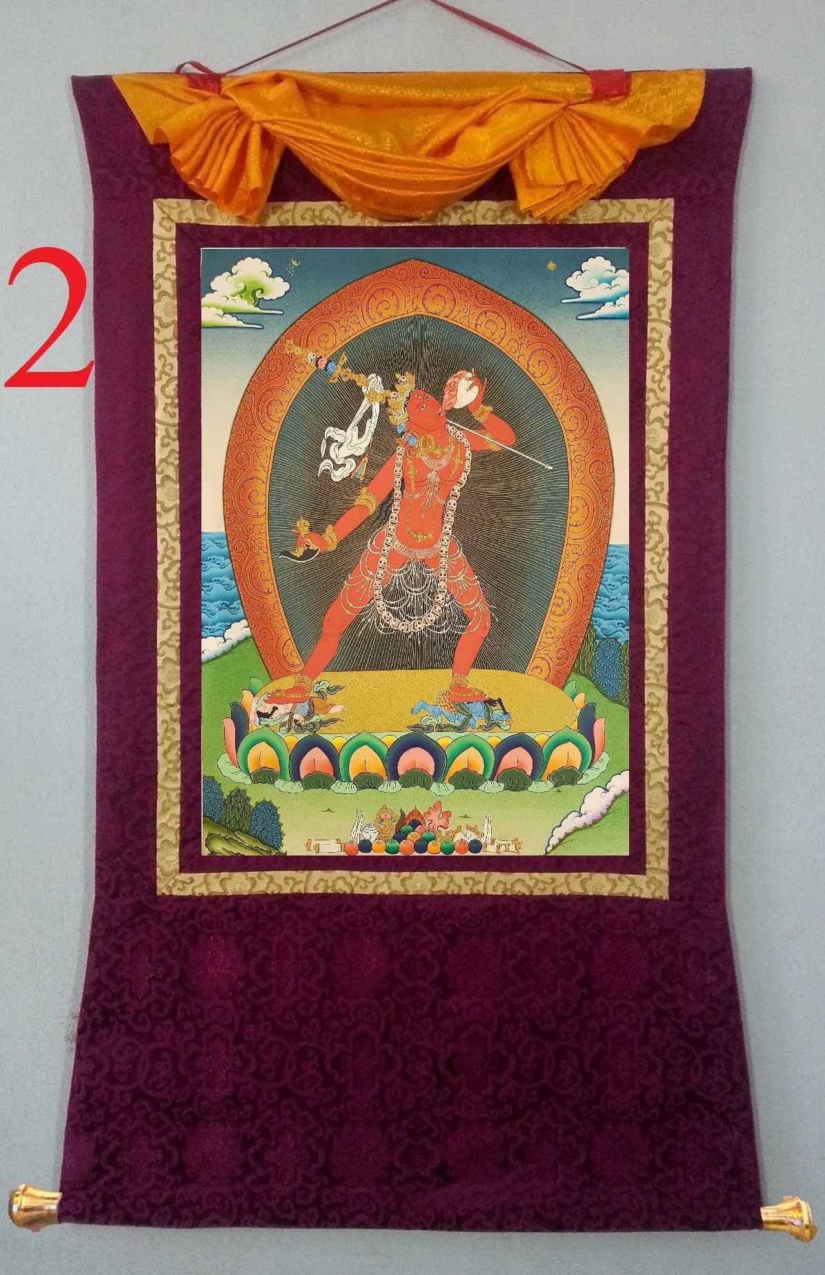 141. Vajrayogini Thangka (Thanka). Free Brocade / Free Shipping.