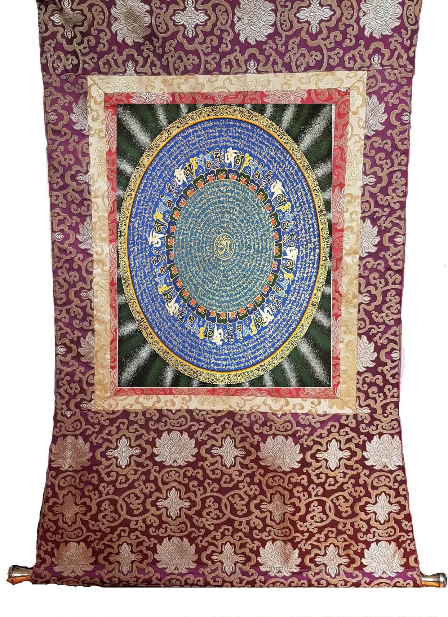 348. Mantra Mandala Thangka (Thanka). Free Brocade / Free Shipping.