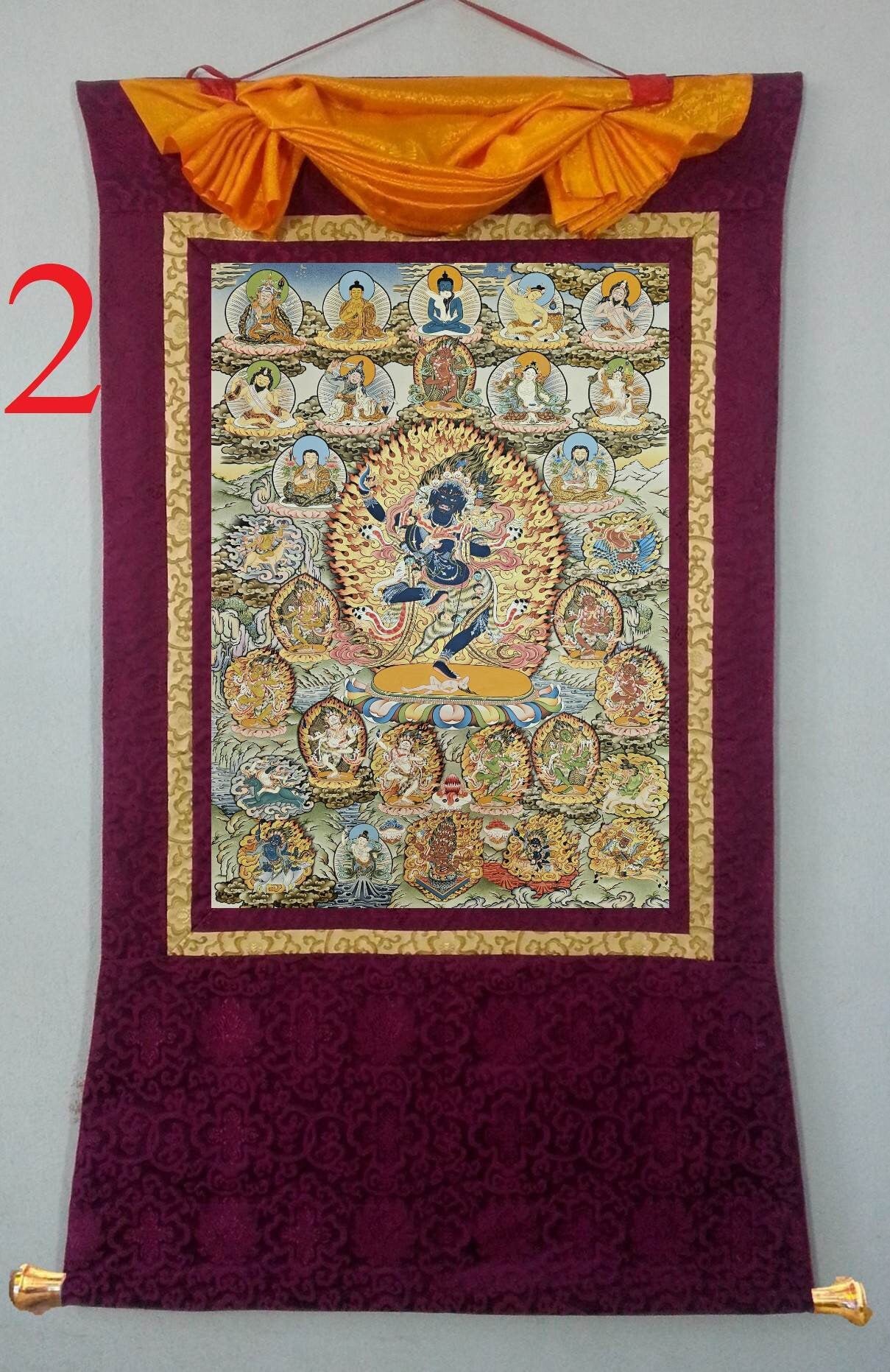 241. Troma Nagmo (Krodh Kali), the Black Wrathful Mother Thangka (Thanka). Free Brocade / Free Shipping.