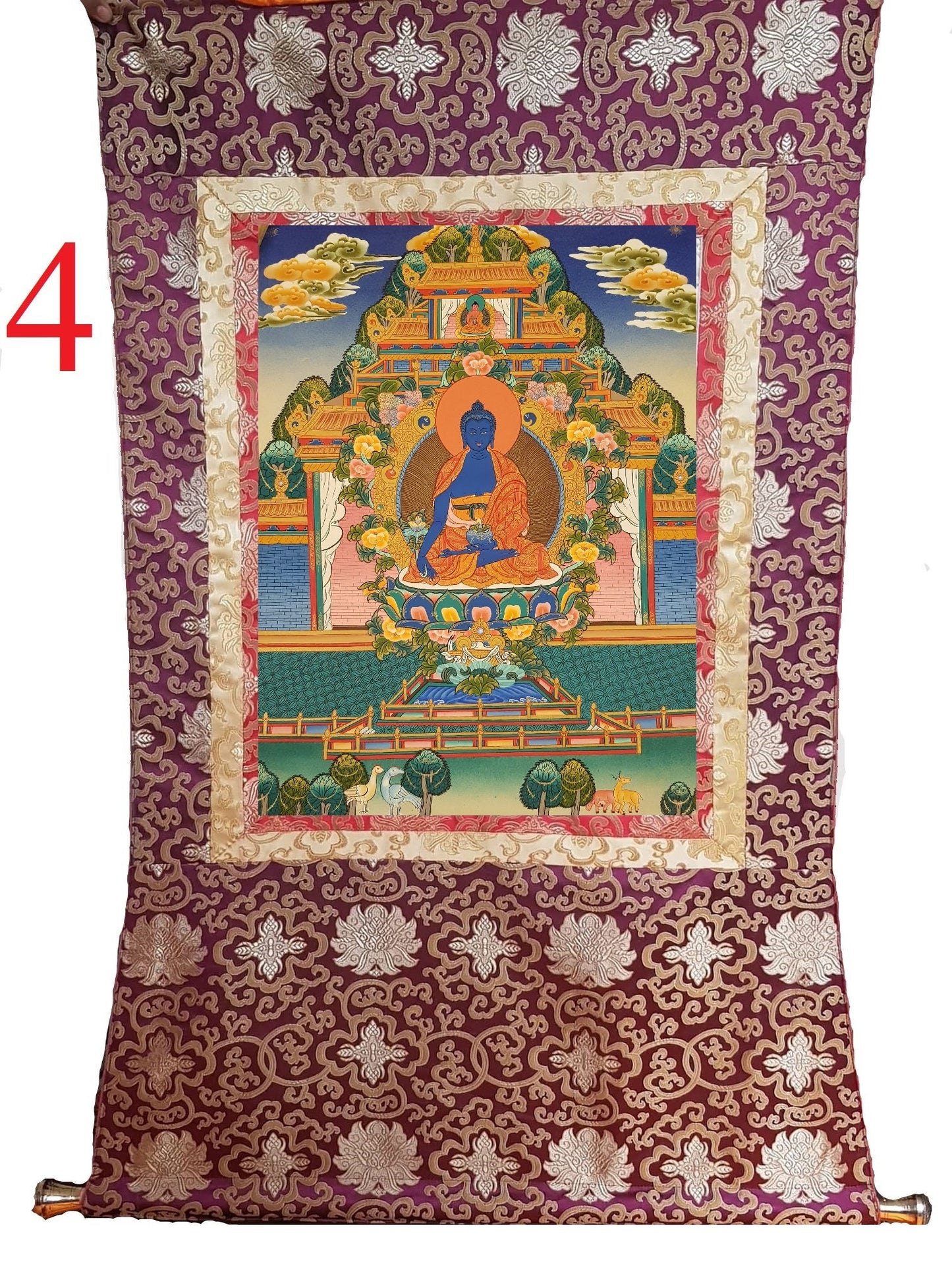 88. Medicine Buddha Thanka (Thangka). Free Brocade / Free Shipping.