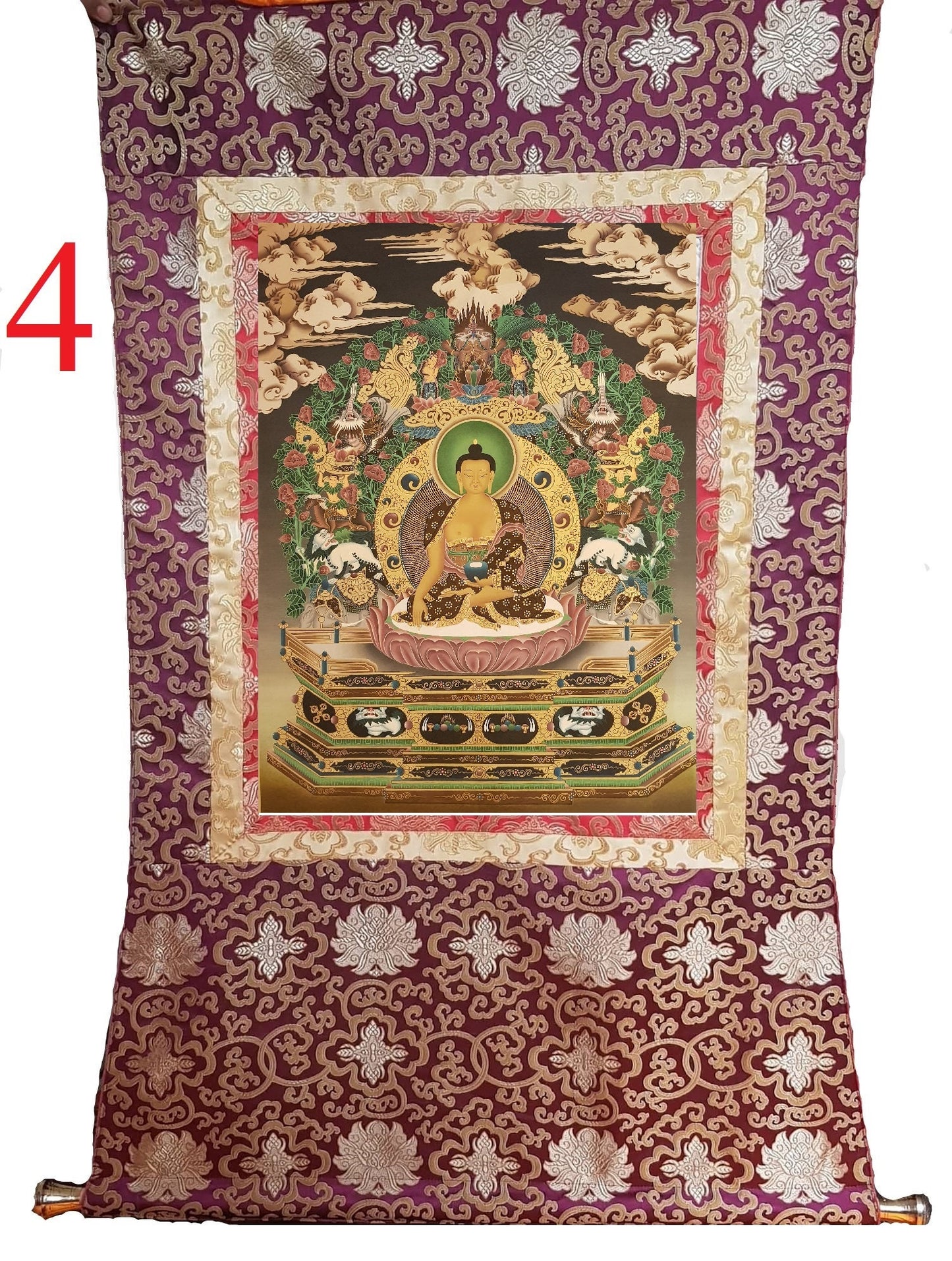 119. Fine Art Shakyamuni Buddha Thangka (Thanka). Free Brocade / Free Shipping.