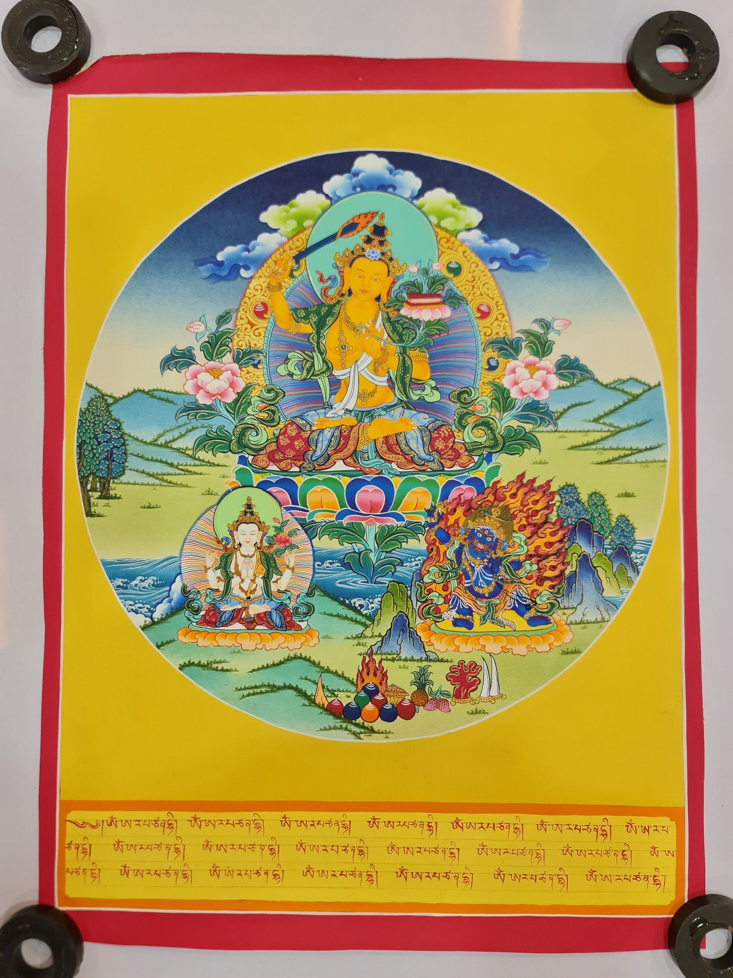 267. Manjushree (Manjushri) Thangka (Thanka). Free Brocade / Free Shipping.