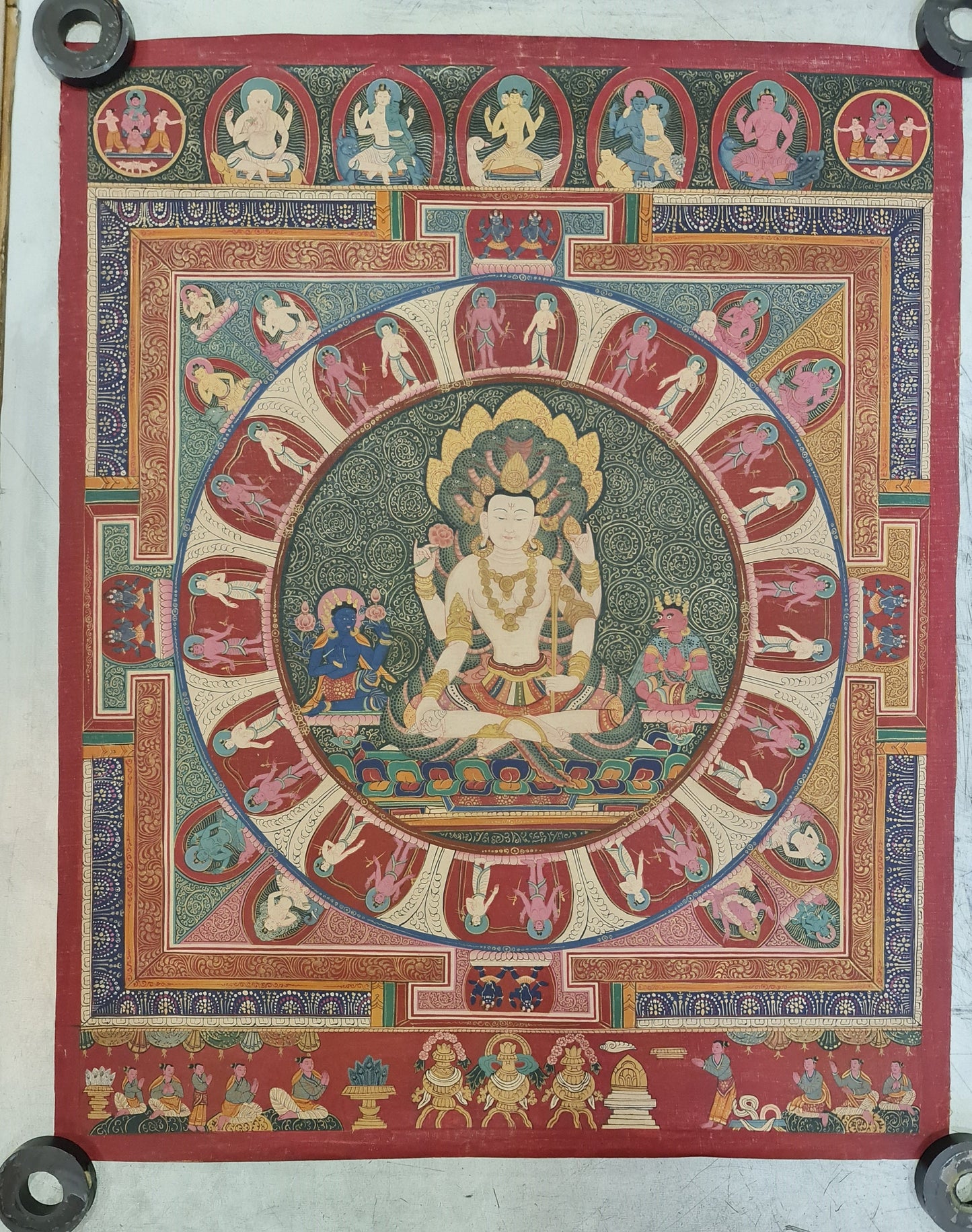 Bishnu or Vishnu Newari Paubha Pauba Painting.