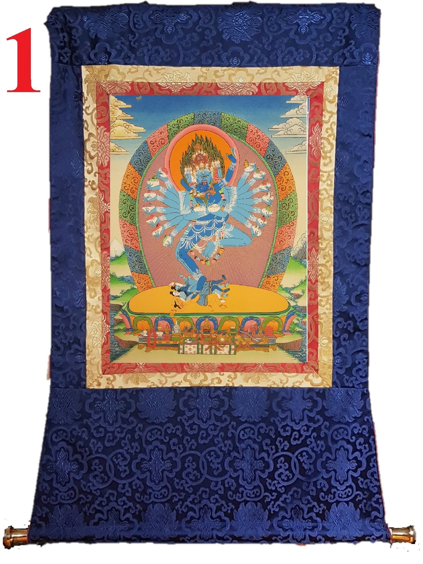 71. Shri Hevajra Thangka (Thanka). Free Brocade / Free Shipping.