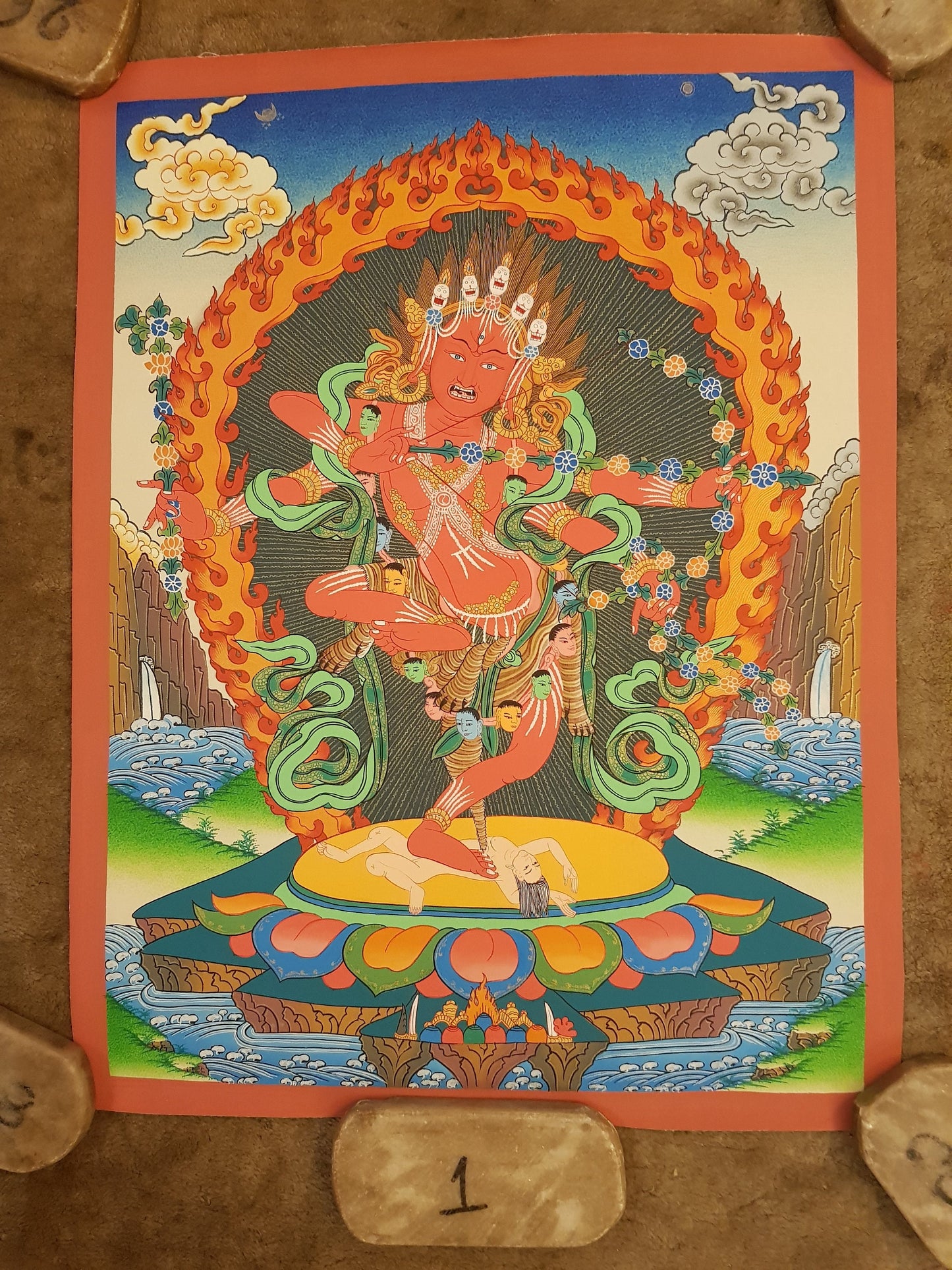 74. Kurukulla Thangka (Thanka). Free Brocade / Free Shipping.