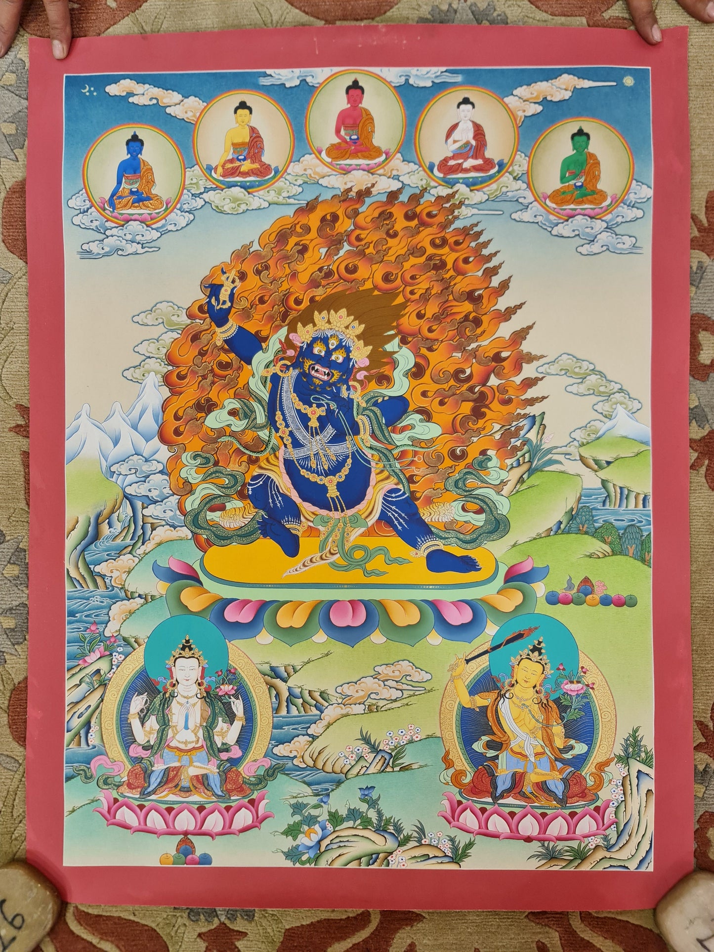 50. Vajrapani Thangka (Thanka). Free Brocade / Free Shipping.