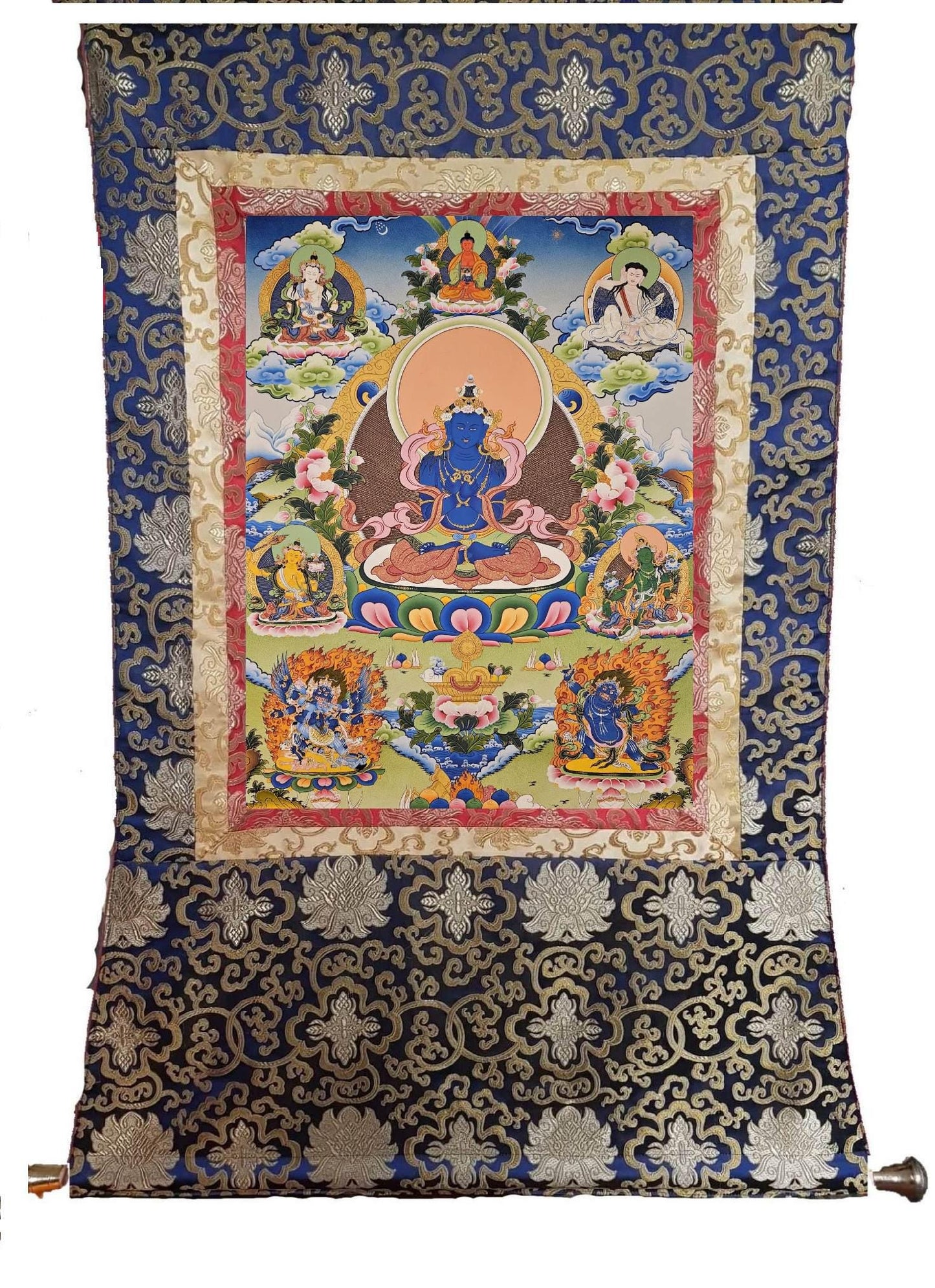 325. Dorje Chang Vajradhara (Thanka). Free Brocade / Free Shipping.