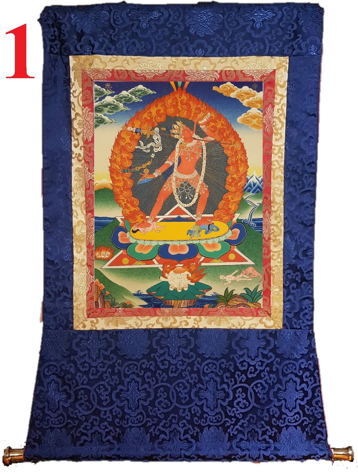 140. Vajrayogini Thangka (Thanka). Free Brocade / Free Shipping.