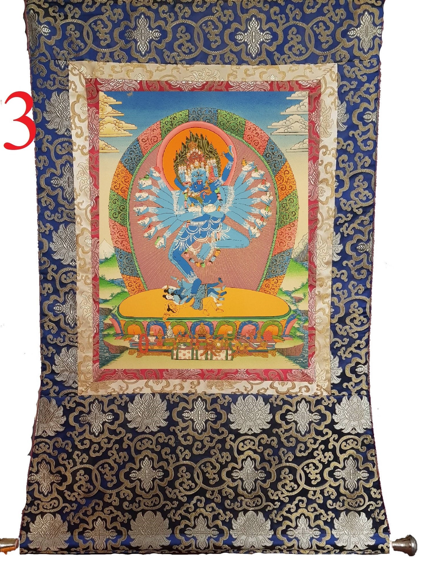 71. Shri Hevajra Thangka (Thanka). Free Brocade / Free Shipping.