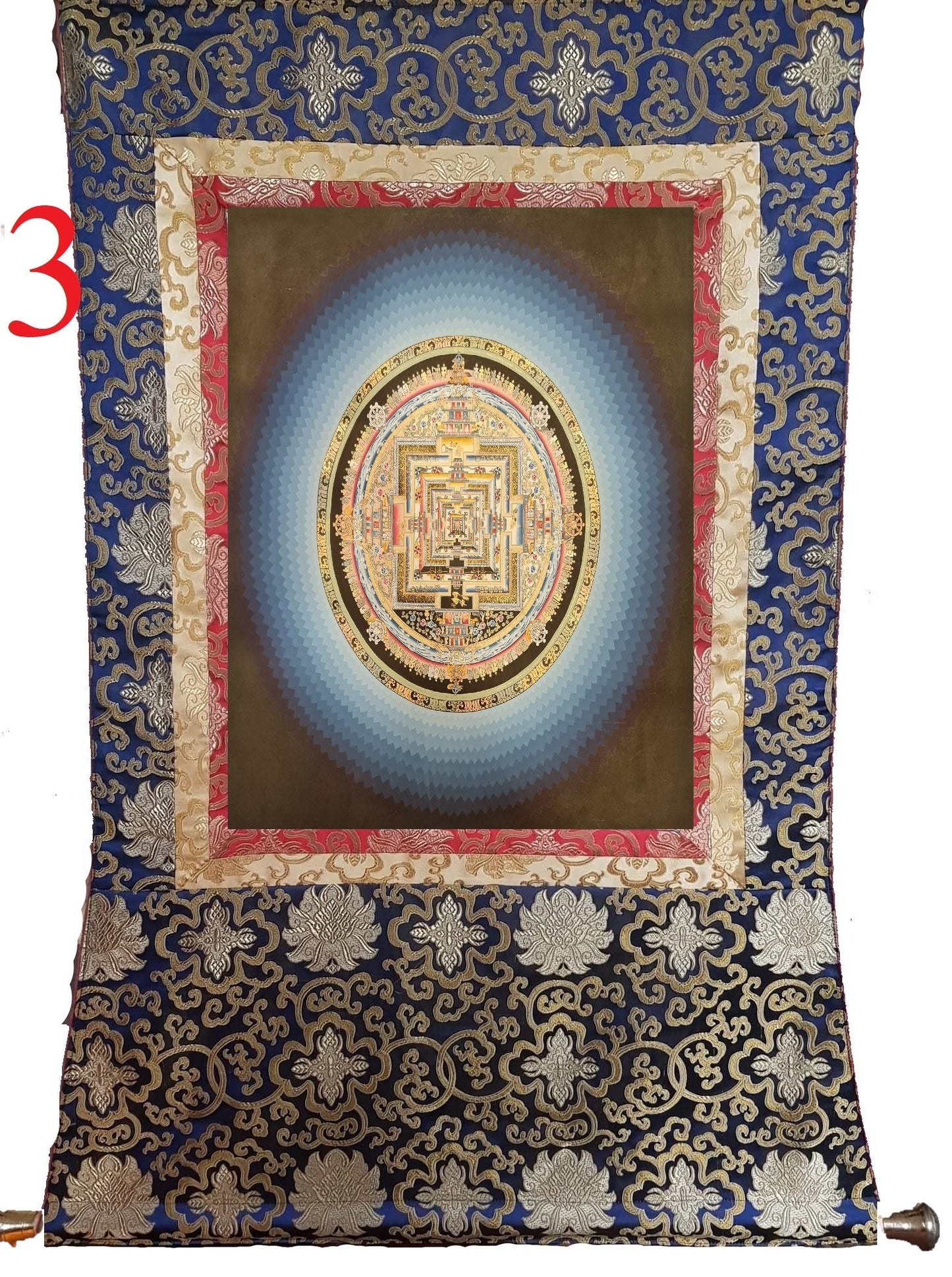 146. Kalachakra Mandala Thangka (Thanka). Free Brocade / Free Shipping.