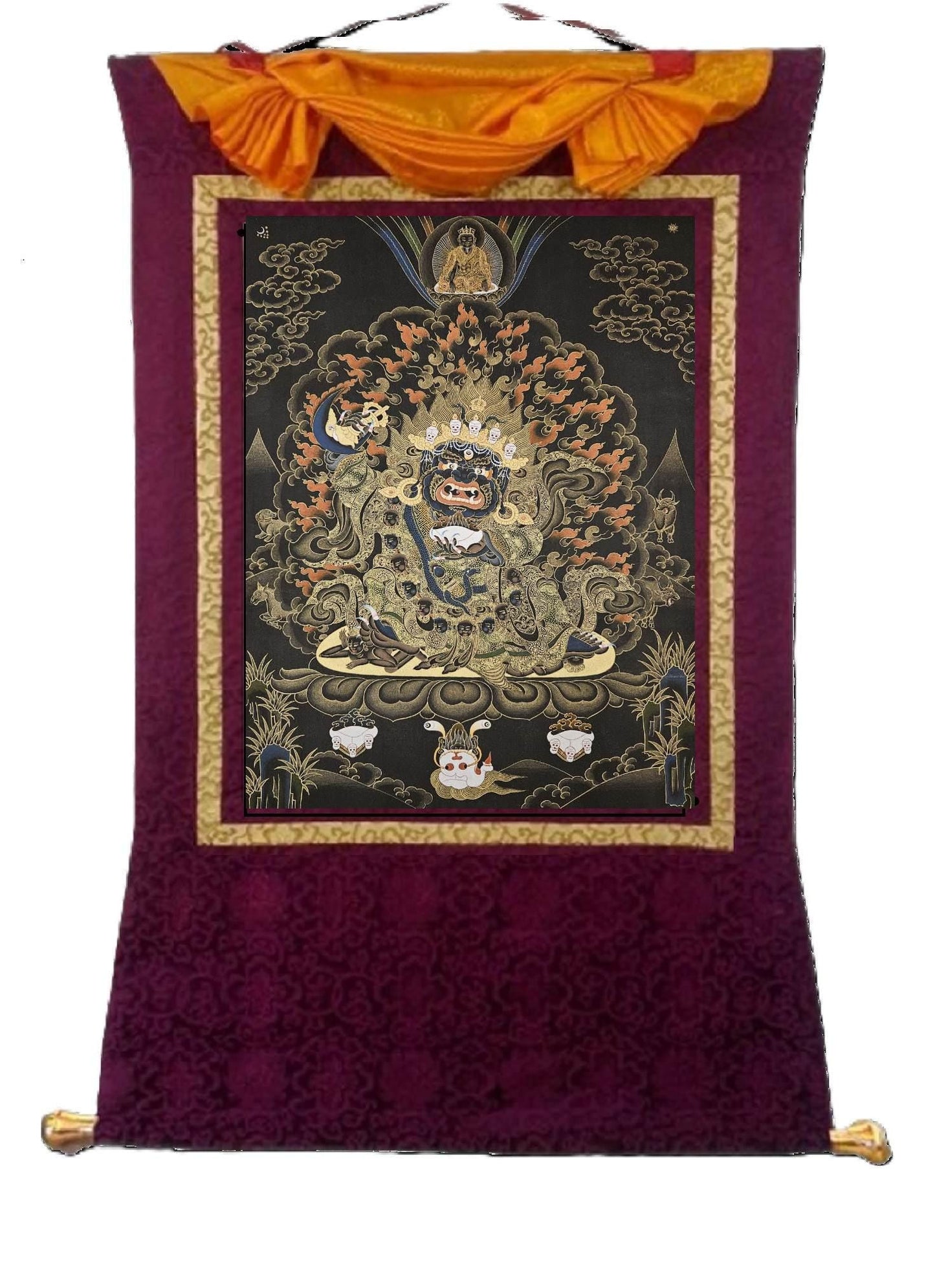 198. Dorje Bernagchen Thangka (Thanka). Free Brocade / Free Shipping.