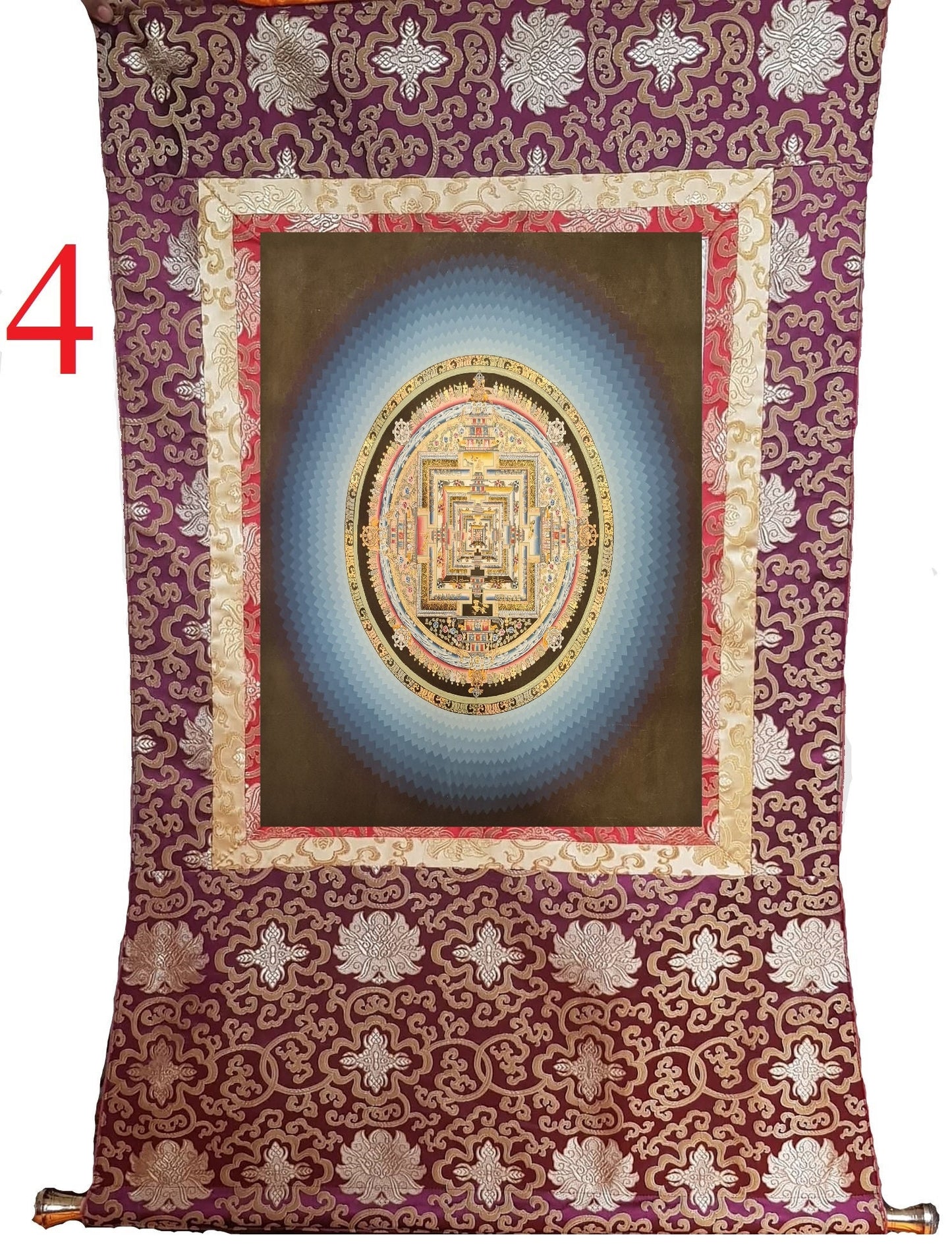 146. Kalachakra Mandala Thangka (Thanka). Free Brocade / Free Shipping.