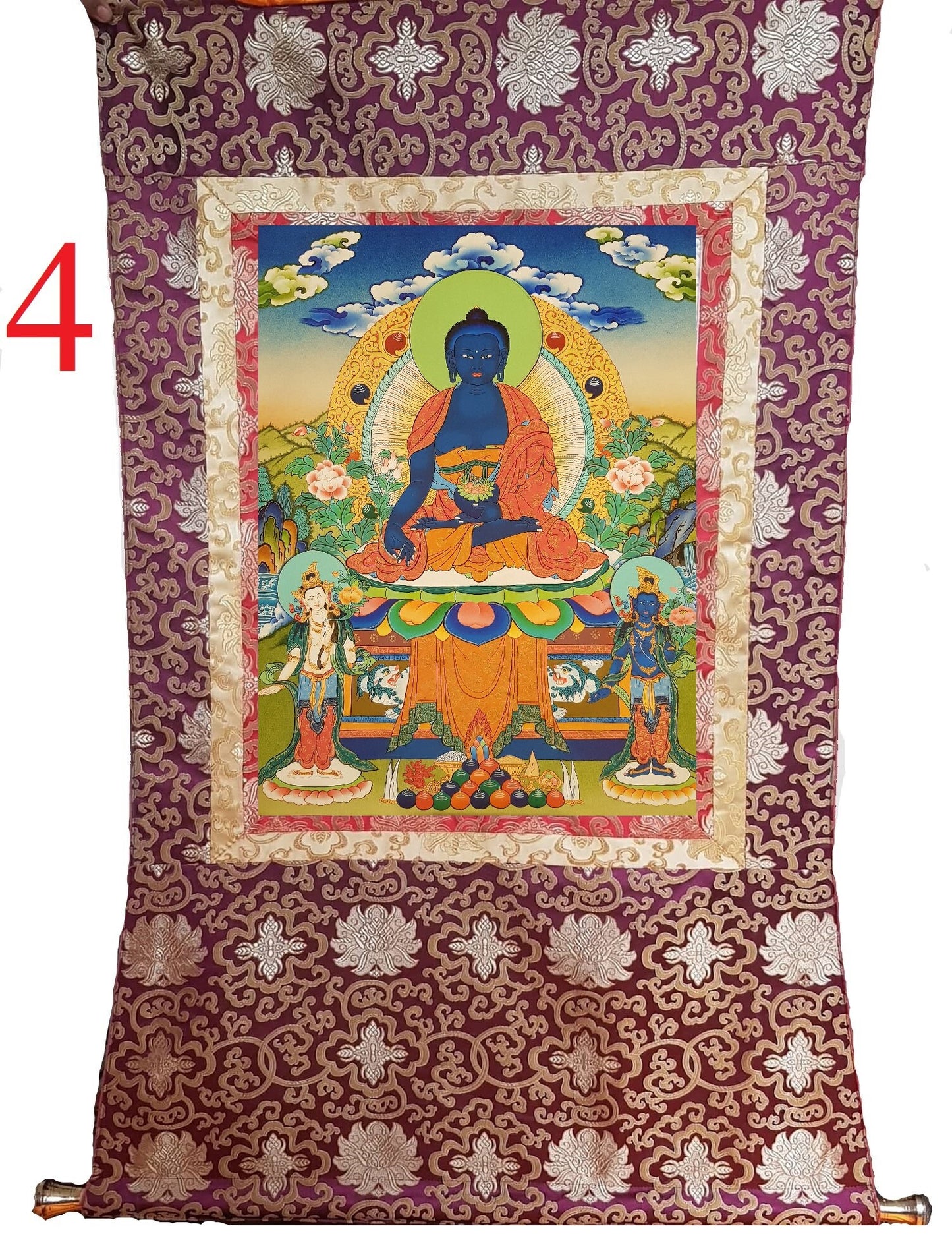 86. Medicine Buddha Thanka (Thangka). Free Brocade / Free Shipping.