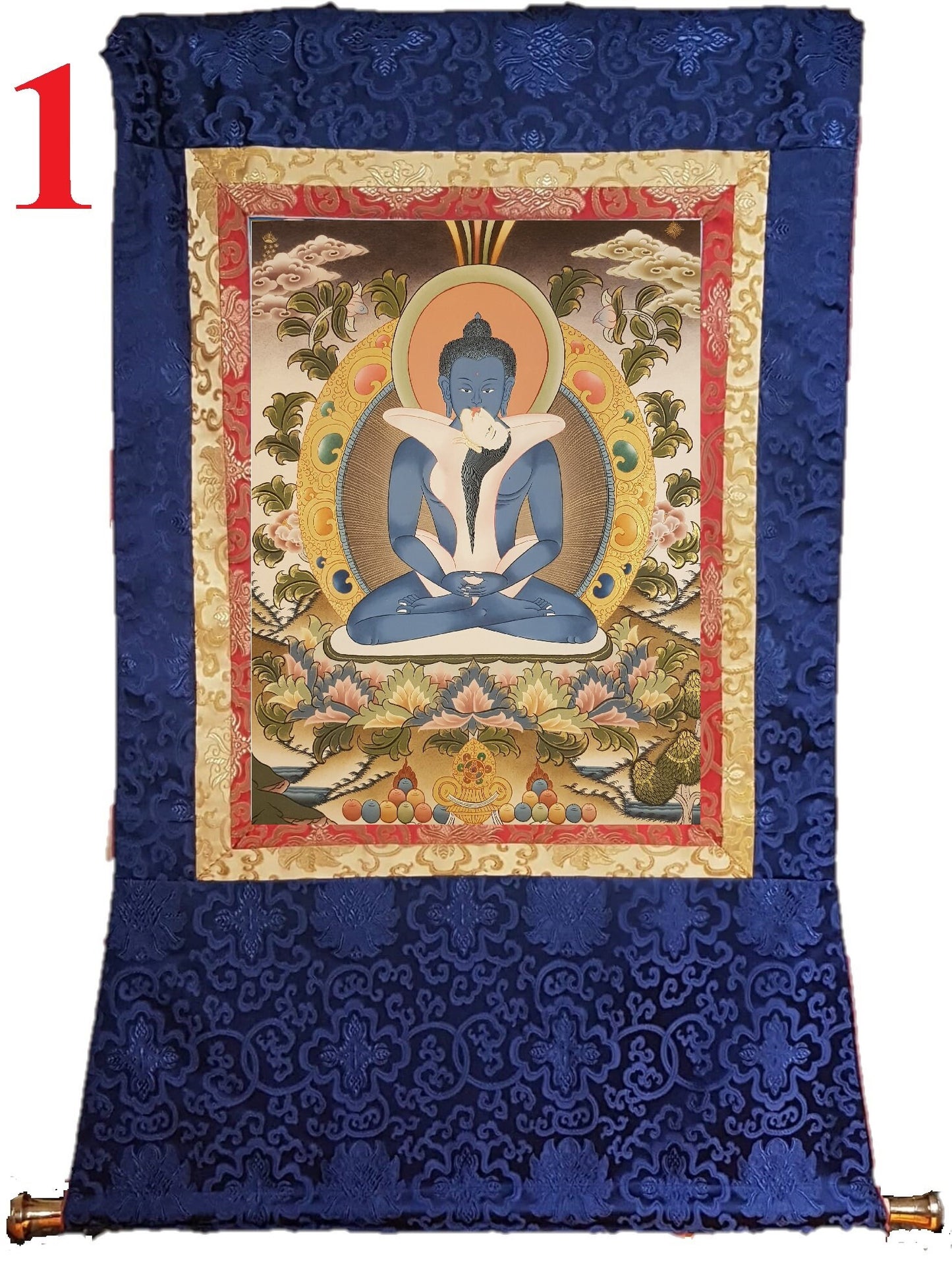 108. Samantabhadra Thangka (Thanka). Free Brocade / Free Shipping.