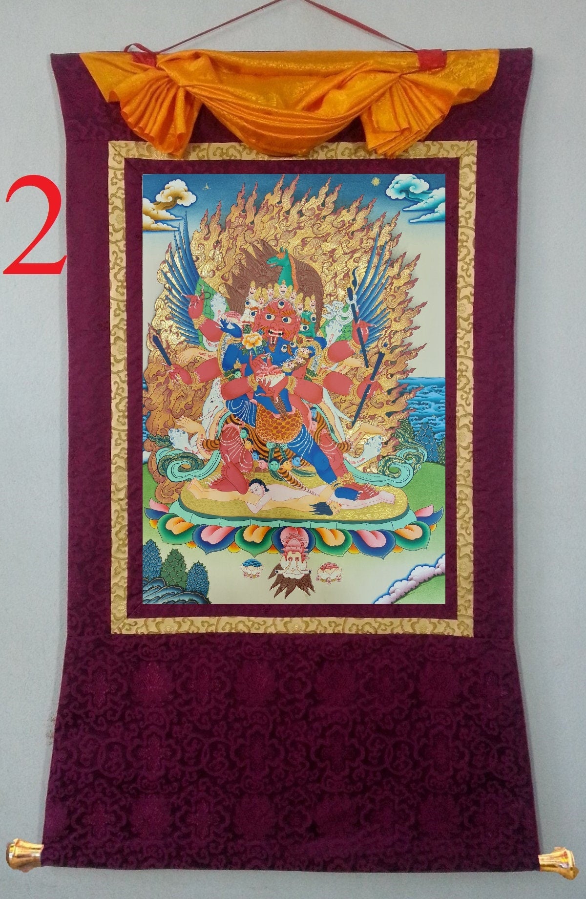 52. Hayagriva Thanka (Thangka). Free Brocade / Free Shipping.