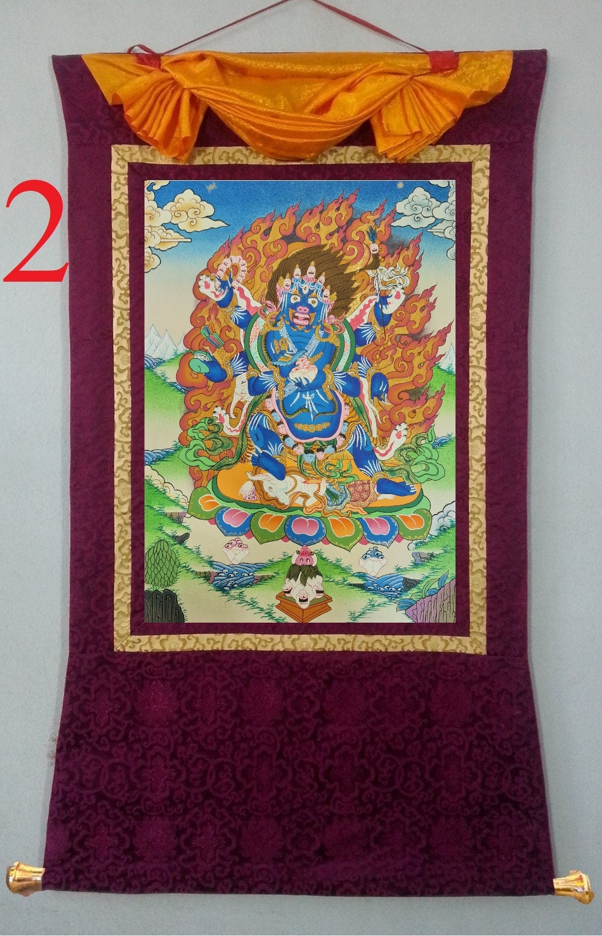 51. Mahakala Thanka (Thangka). Free Brocade / Free Shipping.