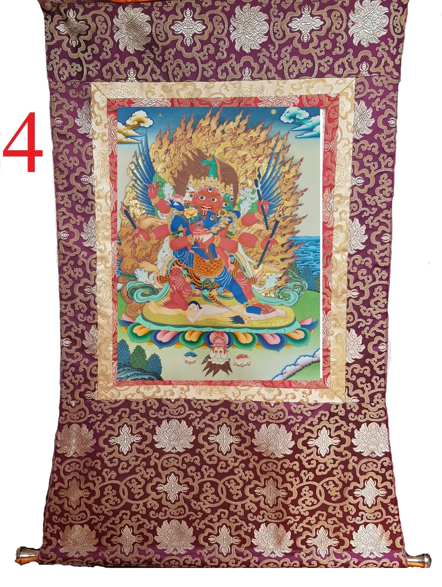52. Hayagriva Thanka (Thangka). Free Brocade / Free Shipping.