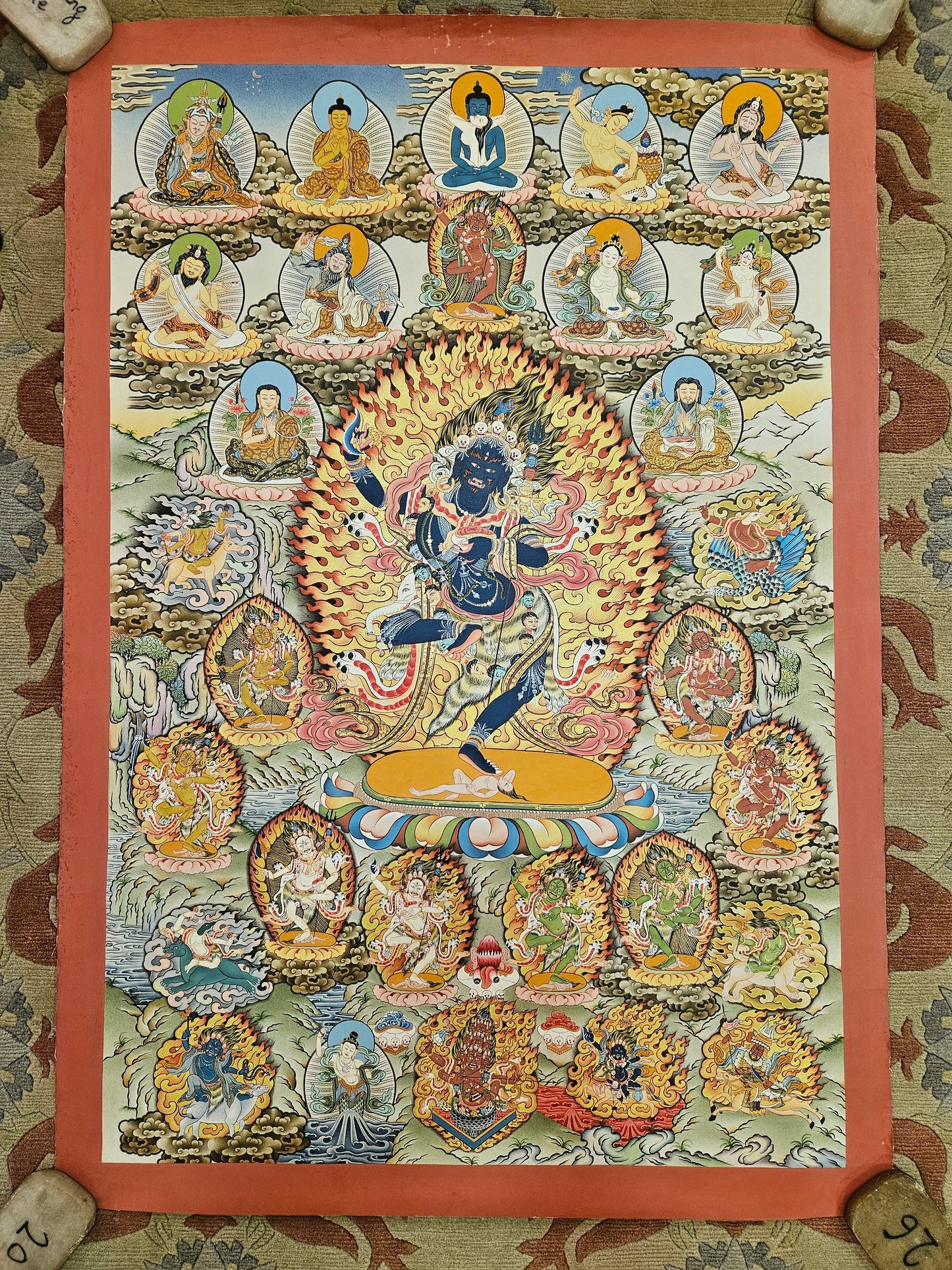 241. Troma Nagmo (Krodh Kali), the Black Wrathful Mother Thangka (Thanka). Free Brocade / Free Shipping.