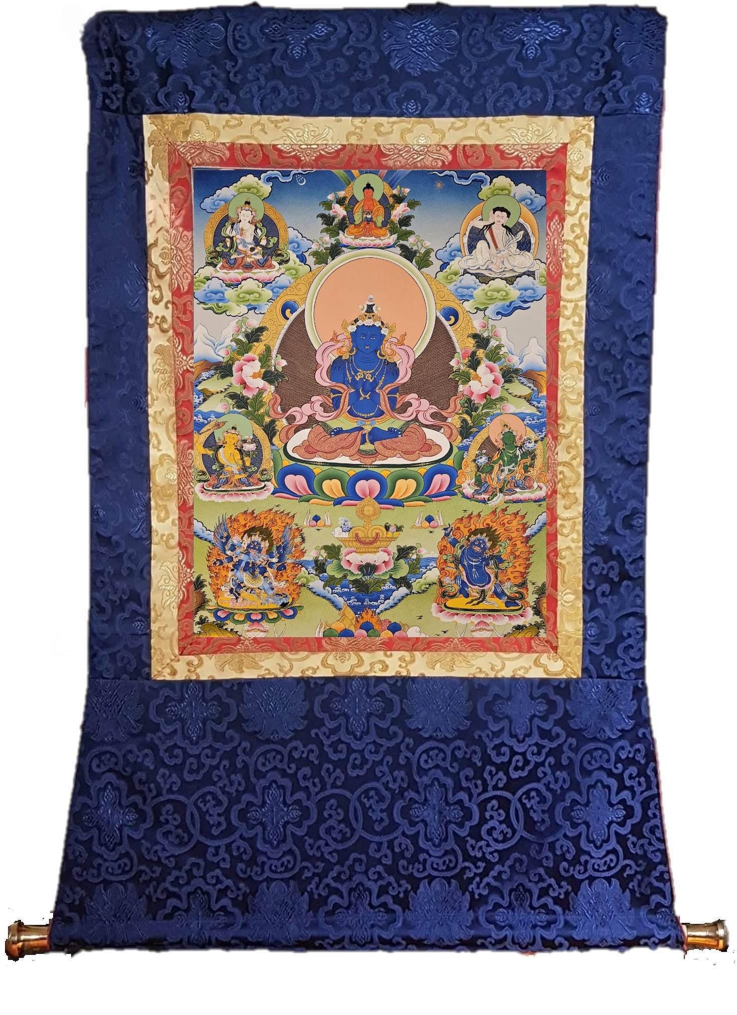 325. Dorje Chang Vajradhara (Thanka). Free Brocade / Free Shipping.