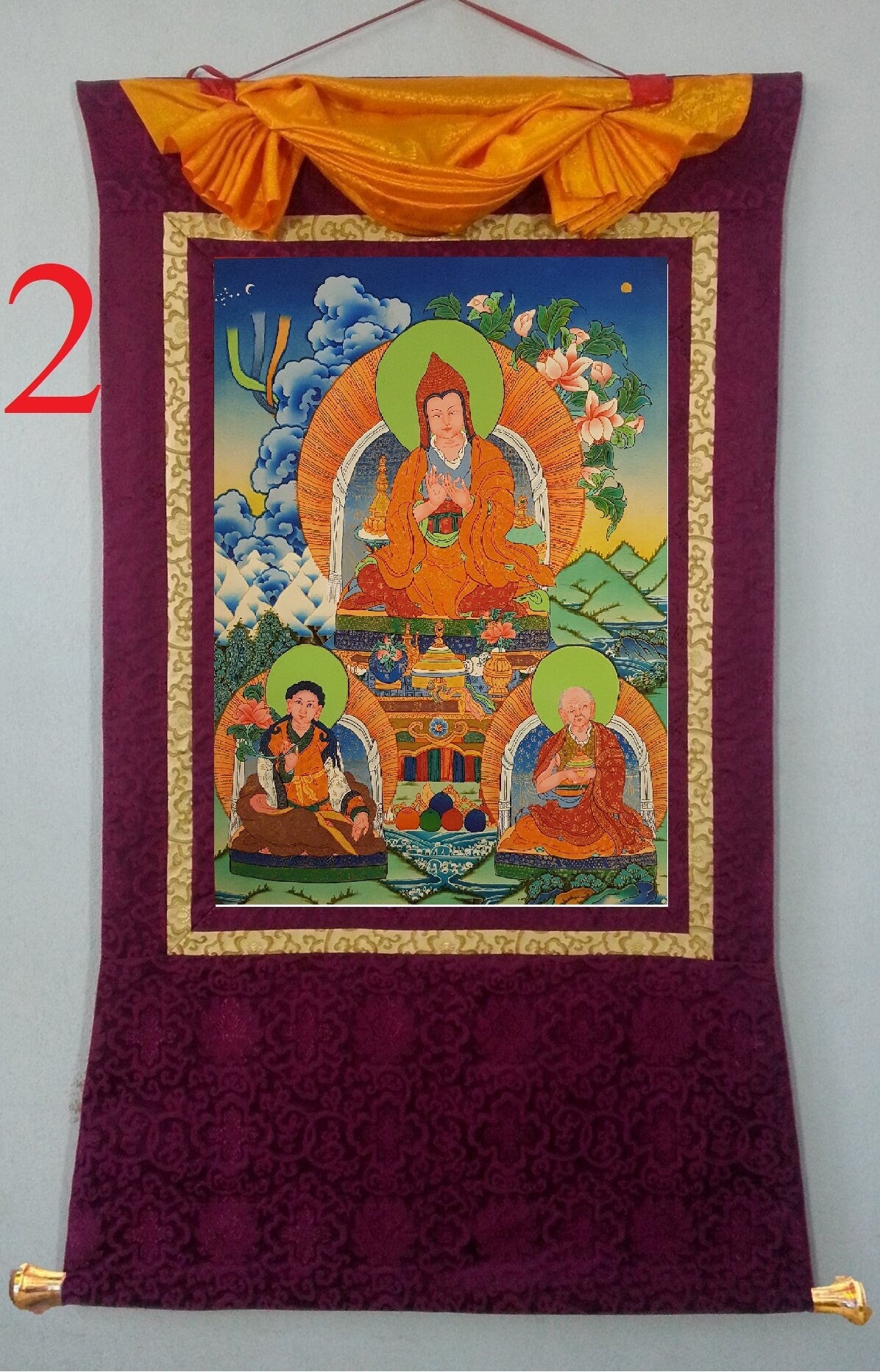 8. Atisa Dipankara Srijnana Thanka (Thangka). Free Brocade / Free Shipping.