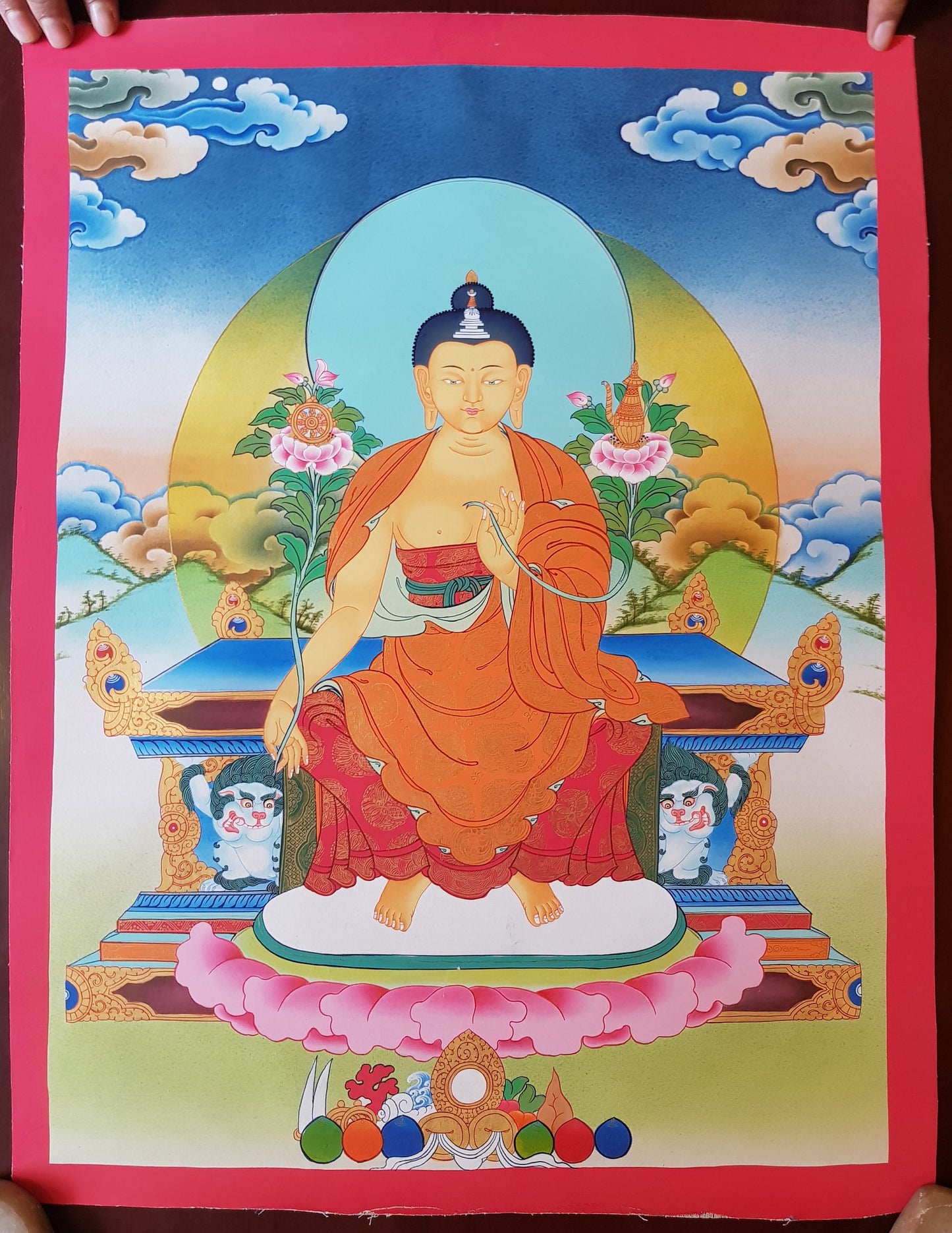 136. Maitreya (Metteyya) Buddha Thangka (Thanka). Free Brocade / Free Shipping.