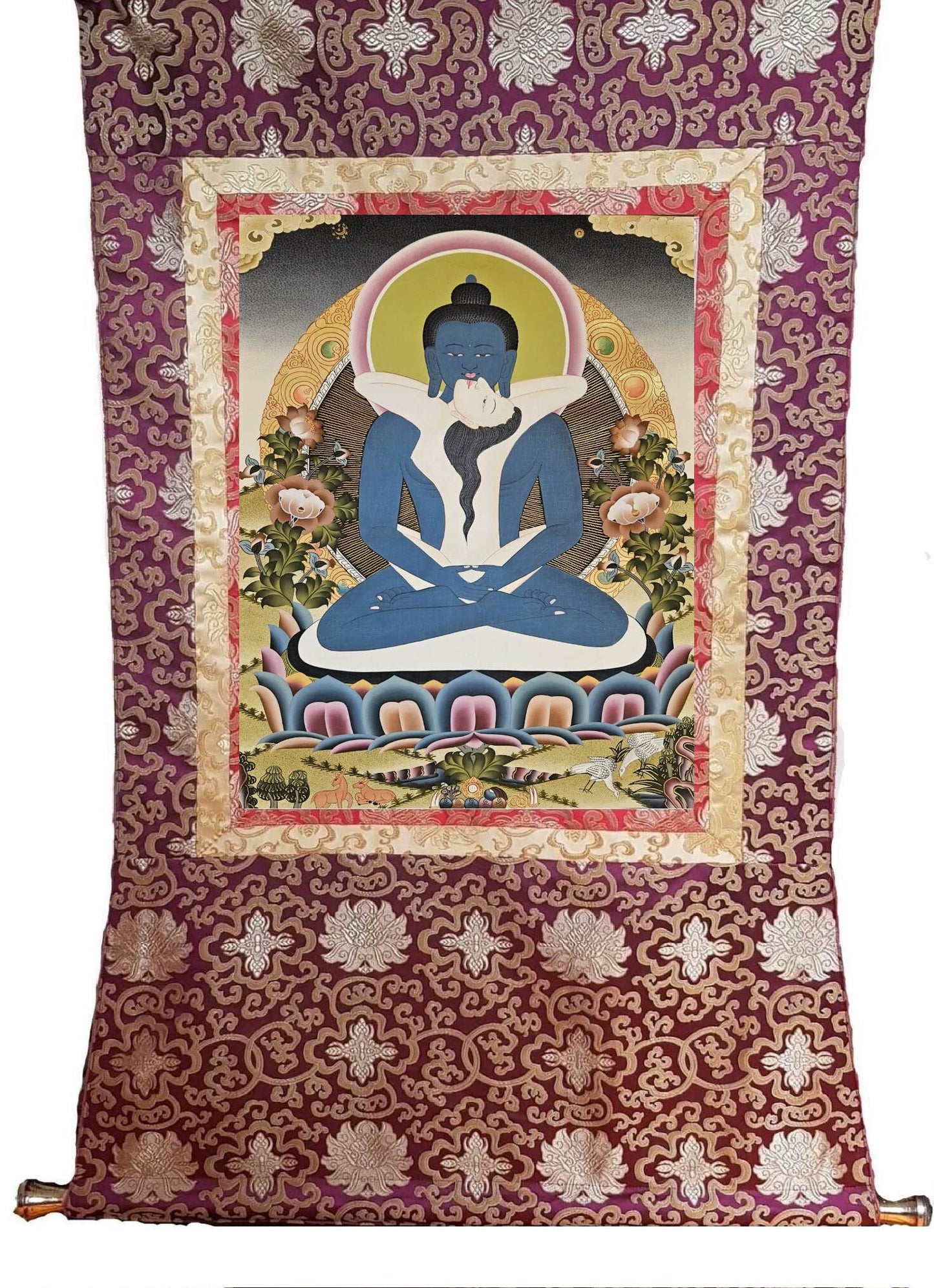 324. Samantabhadra Thangka (Thanka). Free Brocade / Free Shipping.