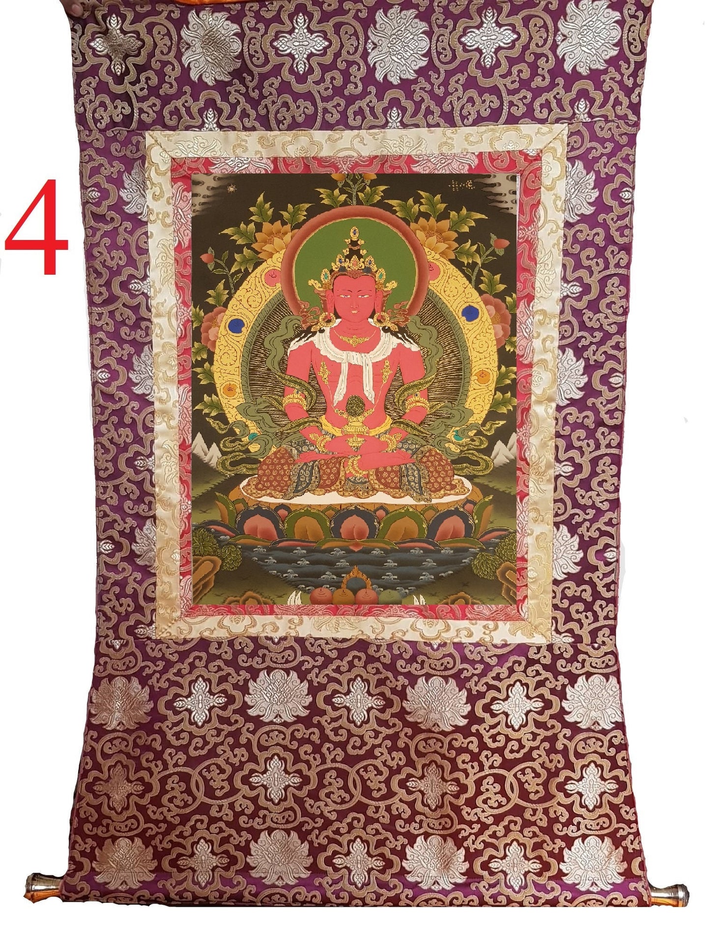 7. Amitayus Thangka (Thanka). Free Brocade / Free Shipping.