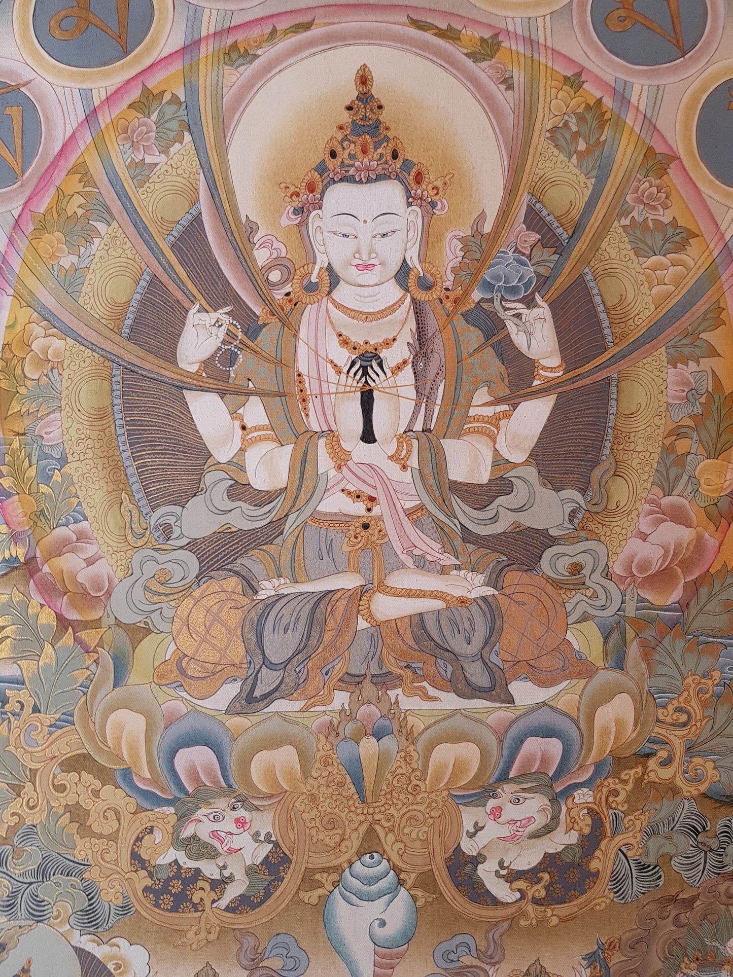 15. Chenrezig Thangka (Thanka). Free Brocade / Free Shipping.
