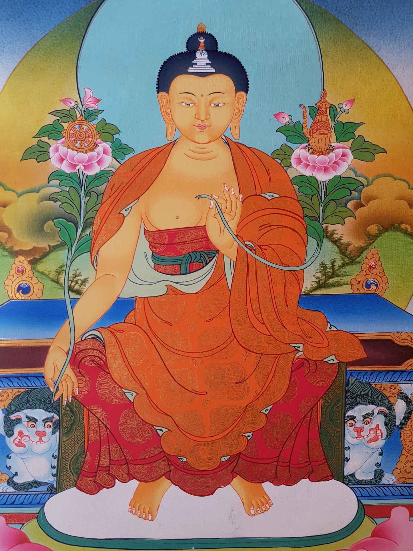 136. Maitreya (Metteyya) Buddha Thangka (Thanka). Free Brocade / Free Shipping.