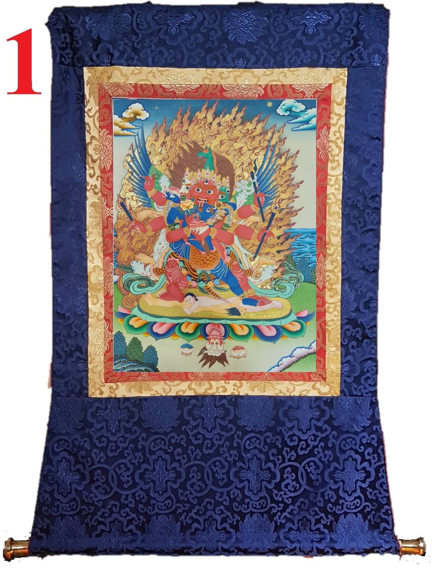 52. Hayagriva Thanka (Thangka). Free Brocade / Free Shipping.