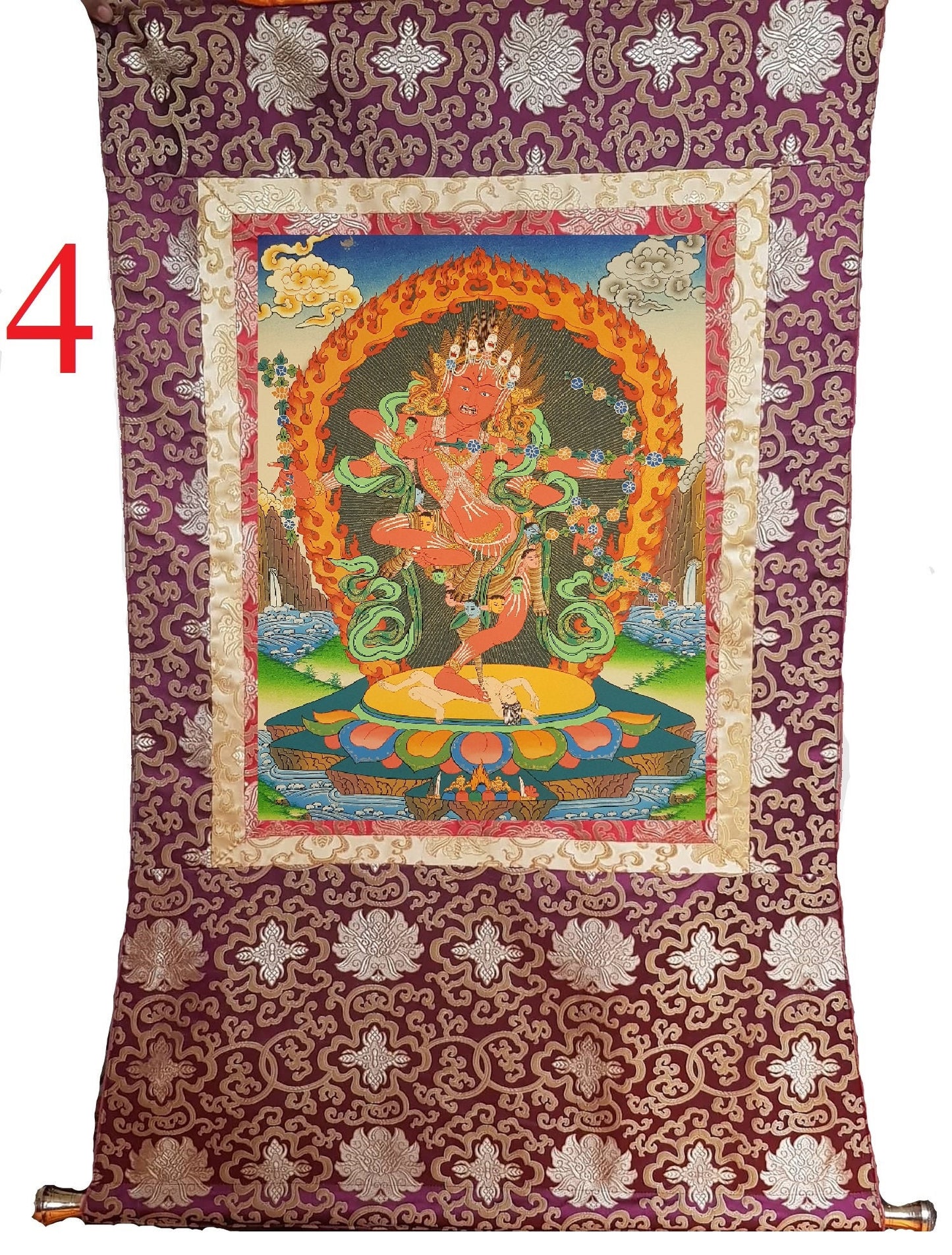 74. Kurukulla Thangka (Thanka). Free Brocade / Free Shipping.