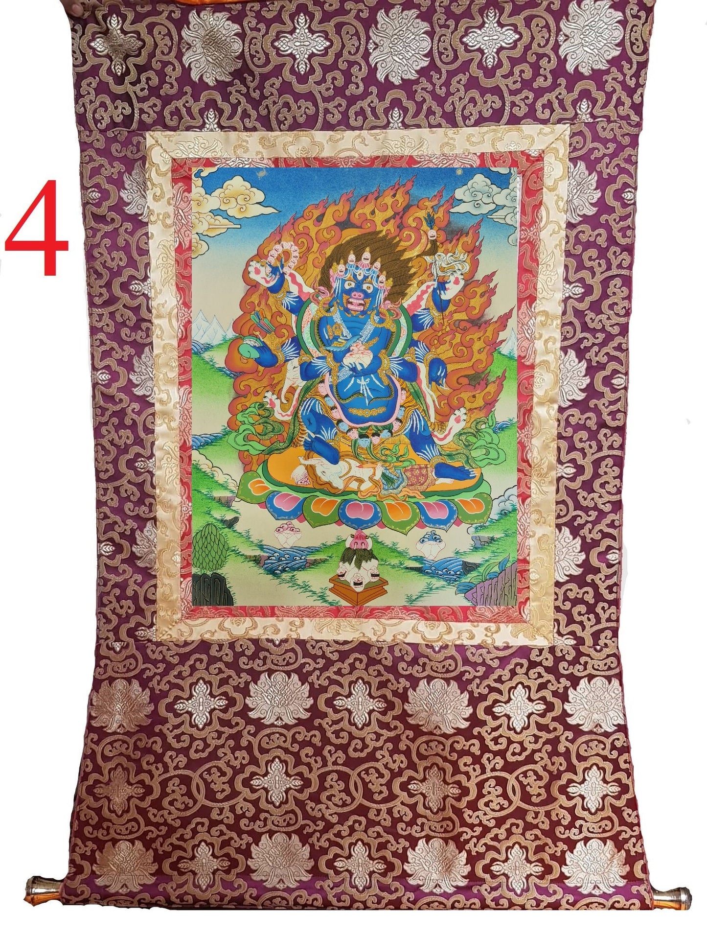 51. Mahakala Thanka (Thangka). Free Brocade / Free Shipping.