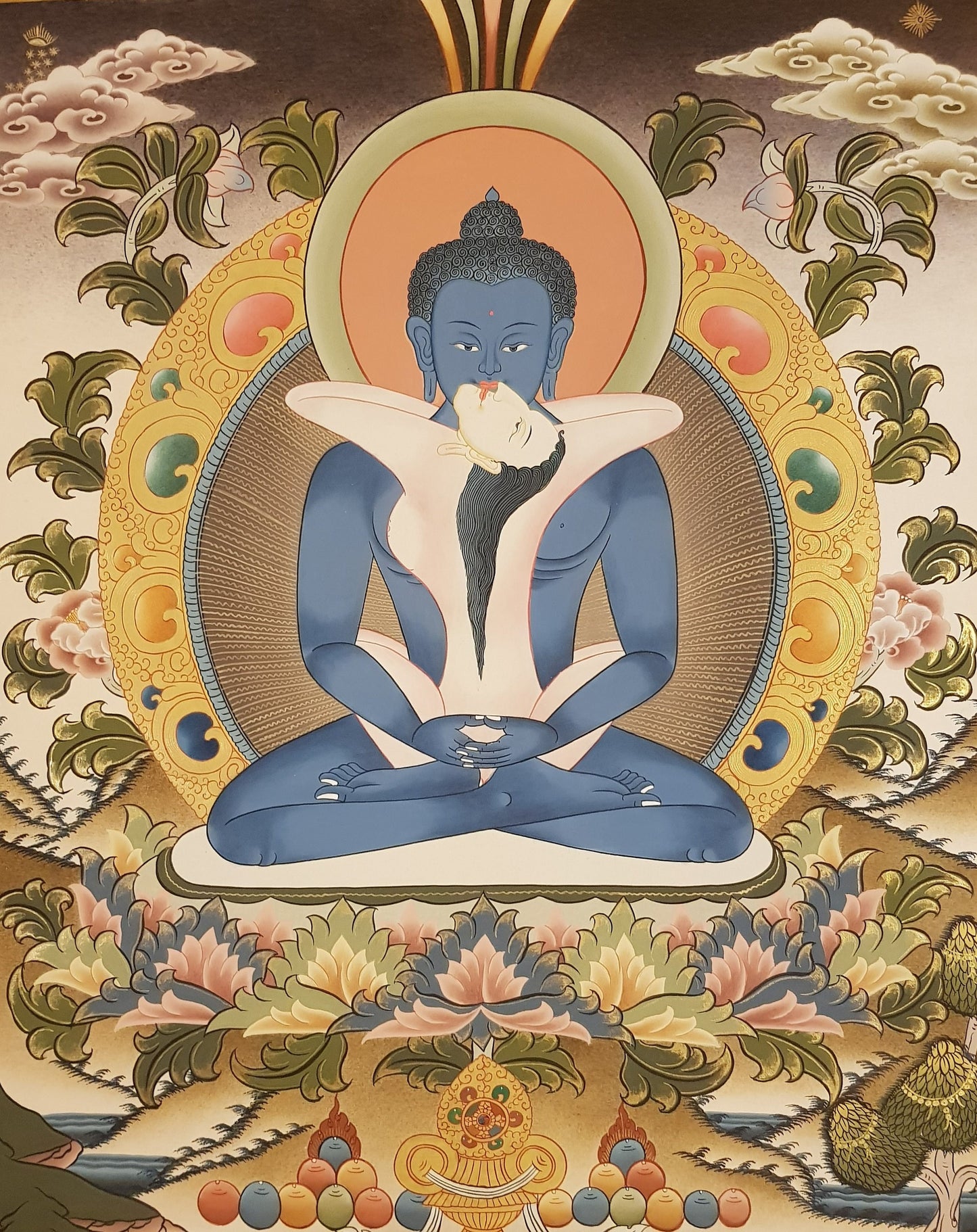 108. Samantabhadra Thangka (Thanka). Free Brocade / Free Shipping.