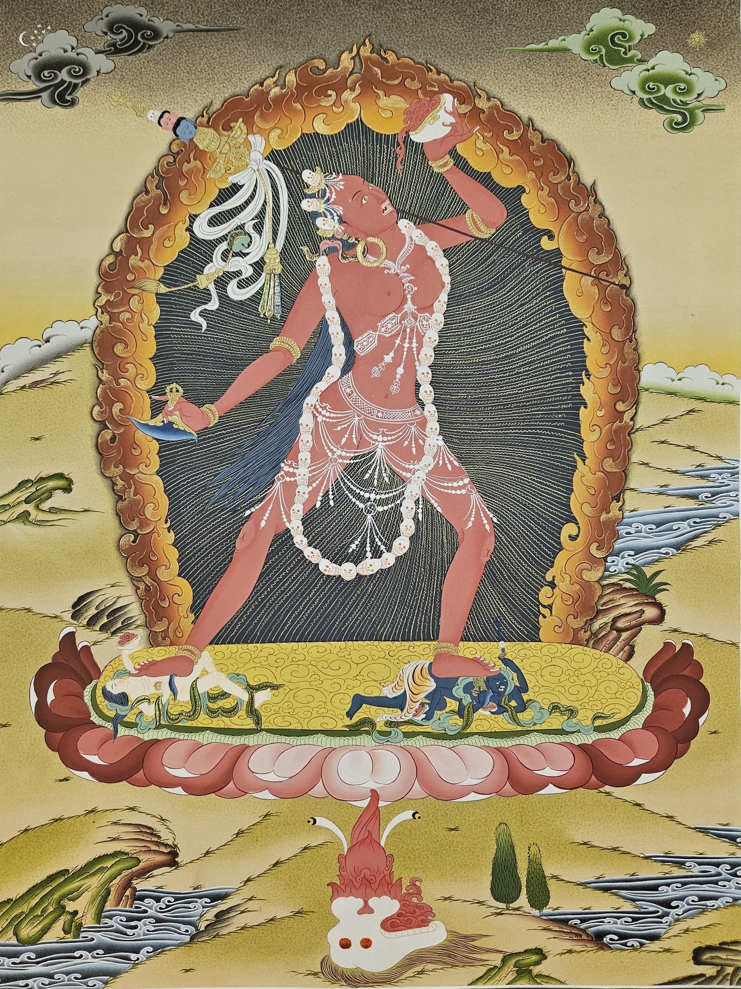 395. Vajrayogini Thangka (Thanka). Free Brocade / Free Shipping.