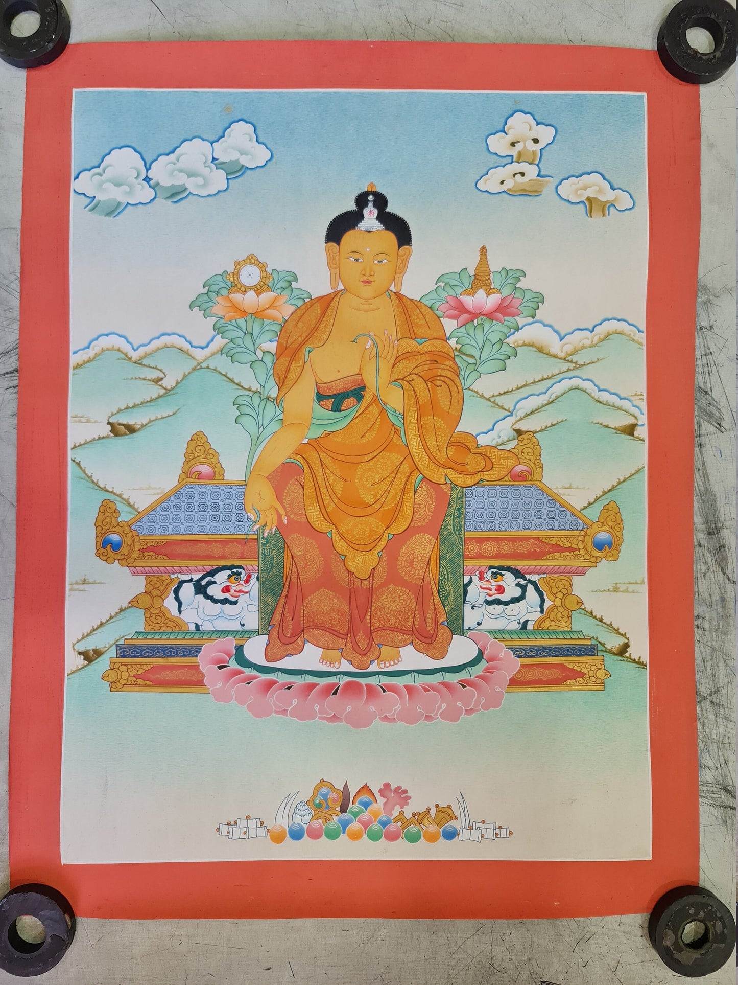 169. Maitreya (Metteyya) Buddha Thangka (Thanka). Free Brocade / Free Shipping.