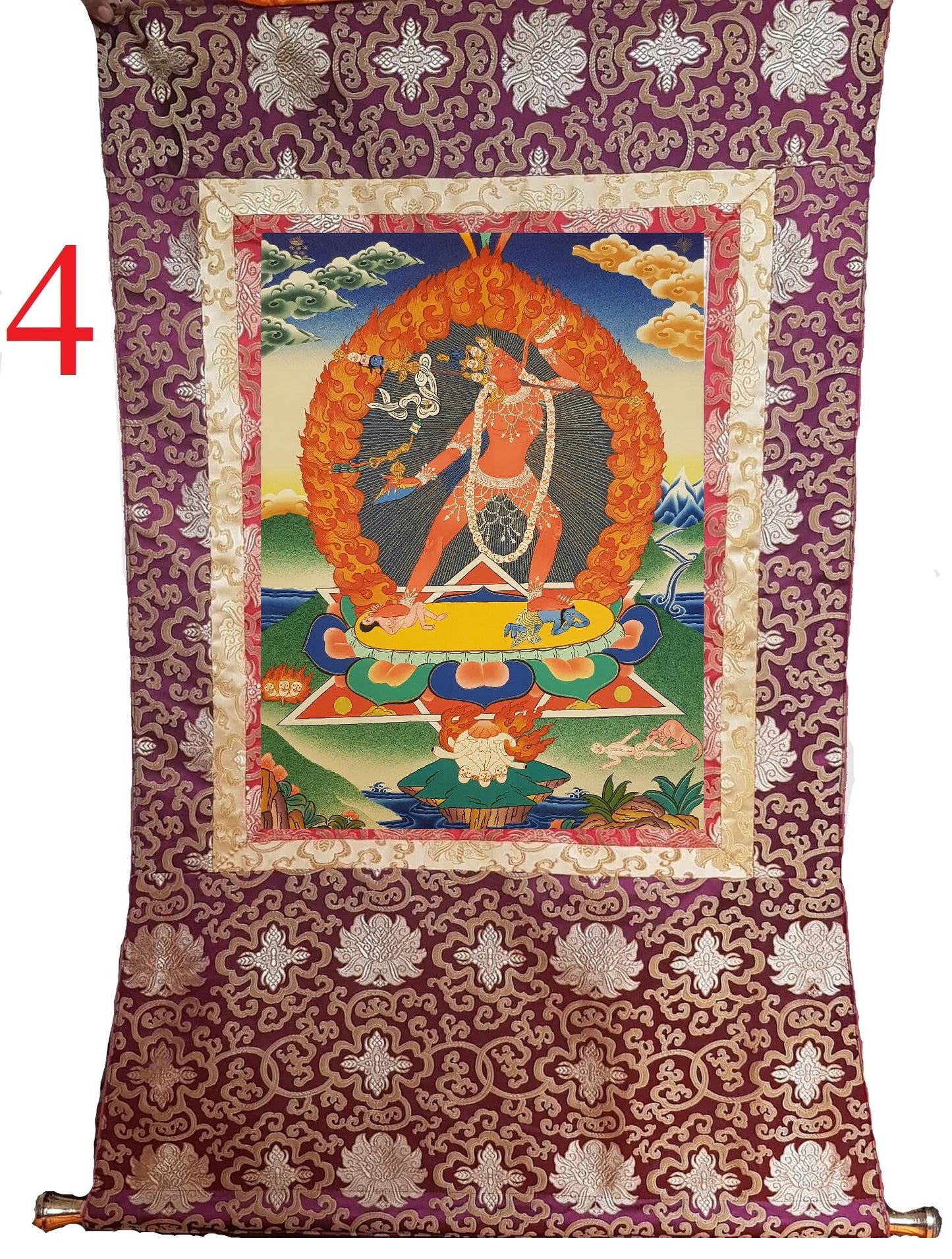 140. Vajrayogini Thangka (Thanka). Free Brocade / Free Shipping.