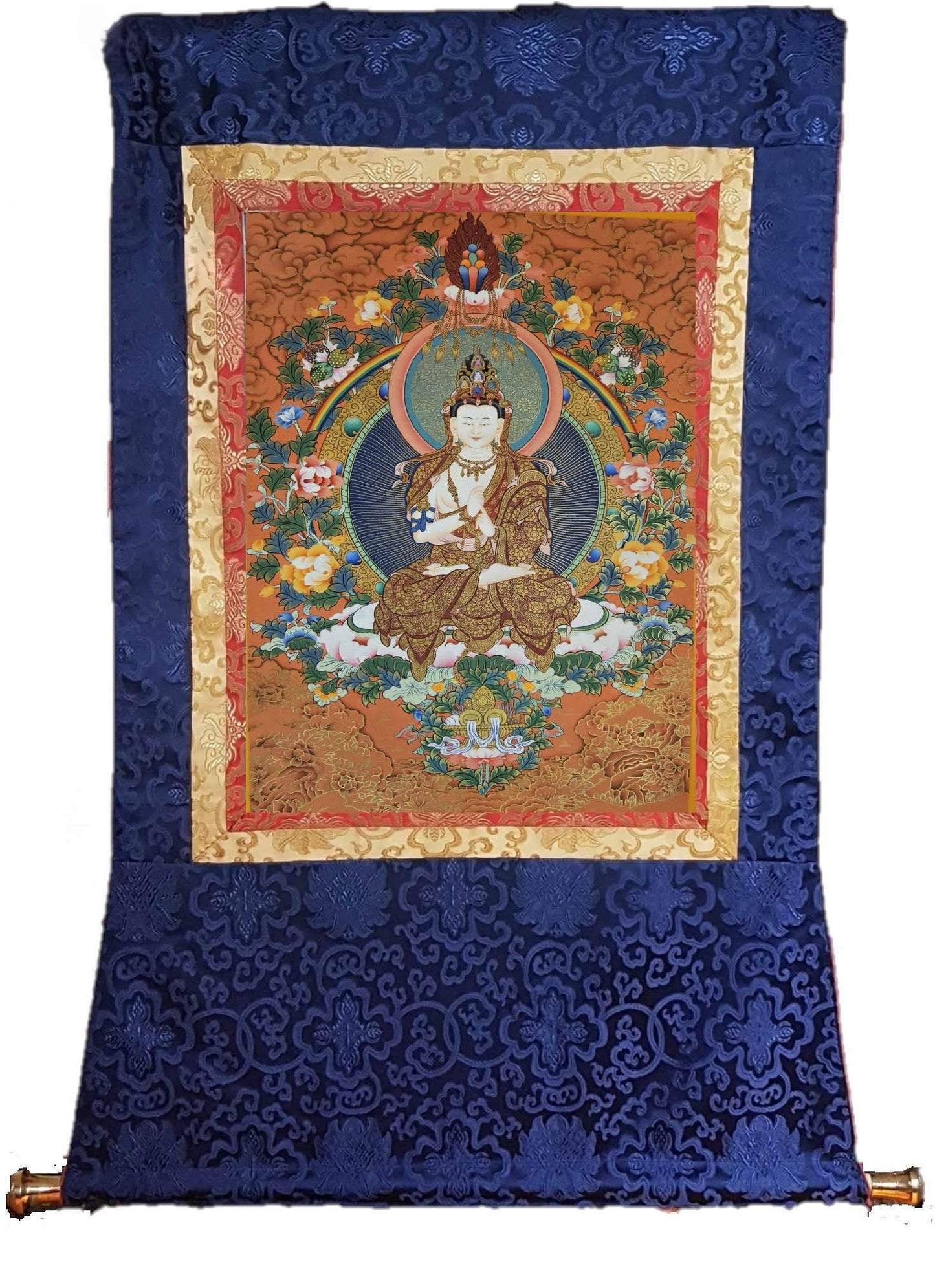 340. High Quality Vairocana Buddha Japanese Style Art Thangka (Thanka). Free Shipping / Free Brocade.
