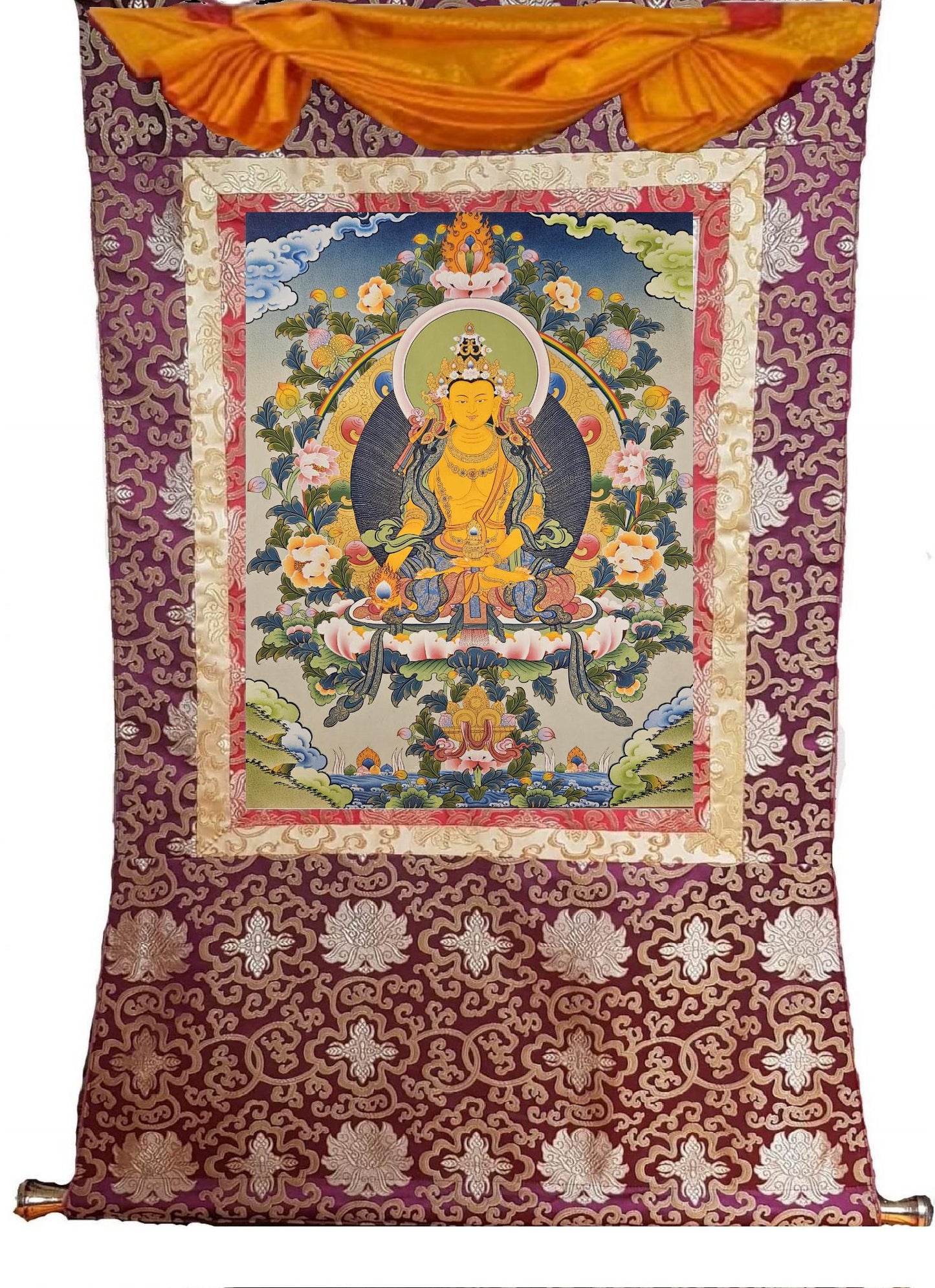 163. Ksitigarbha Sa-E Nyingpo (Sai Nyingpo) Thanka (Thangka). Free Brocade / Free Shipping.