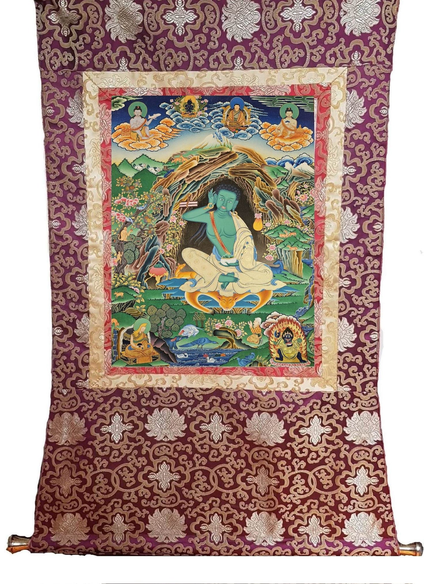 323. Milarepa Thangka (Thanka). Free Brocade / Free Shipping.