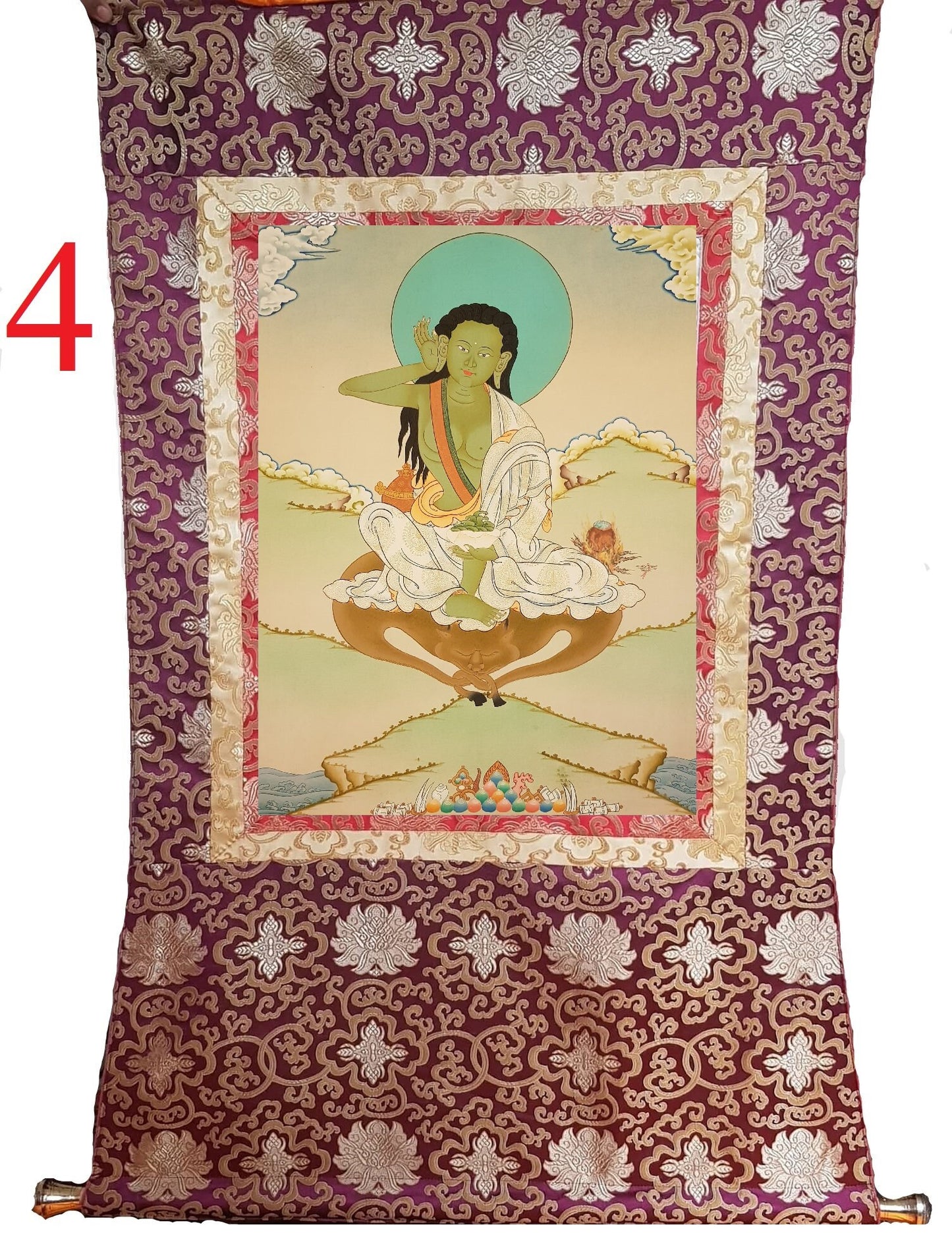 94. Milarepa Thangka (Thanka). Free Brocade / Free Shipping.