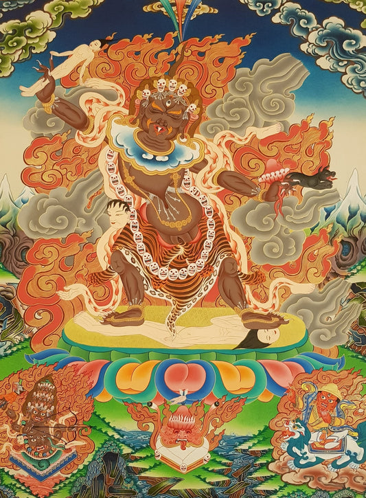 47. Ekajati Tibetan Thangka (Thanka) Painting. Free Brocade / Free Shipping.