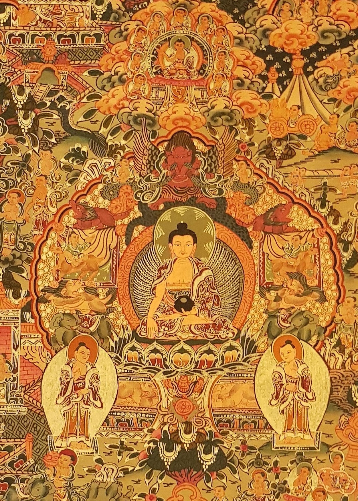 13. Buddha Life Story (Thanka) Thangka. Free Brocade / Free Shipping.