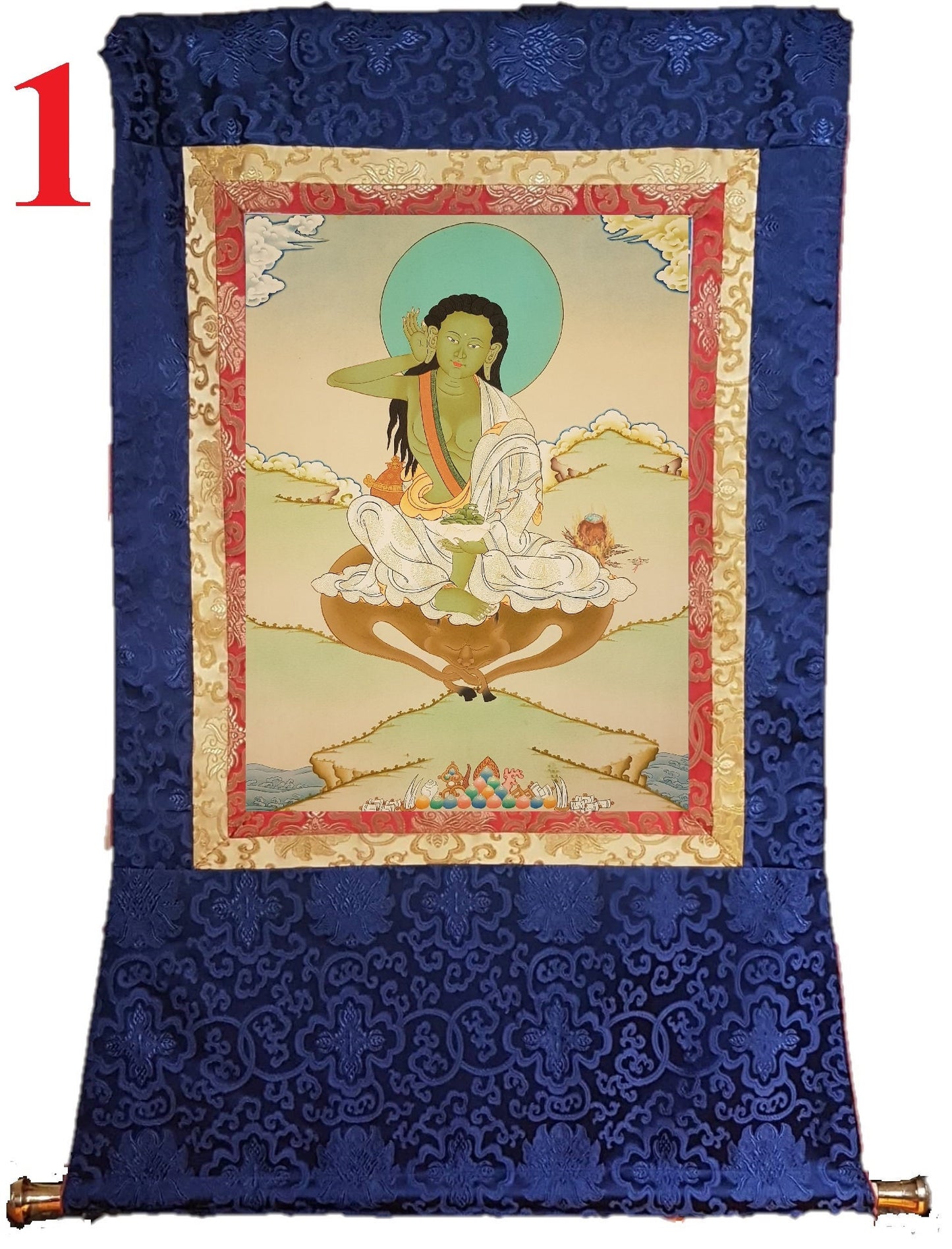 94. Milarepa Thangka (Thanka). Free Brocade / Free Shipping.