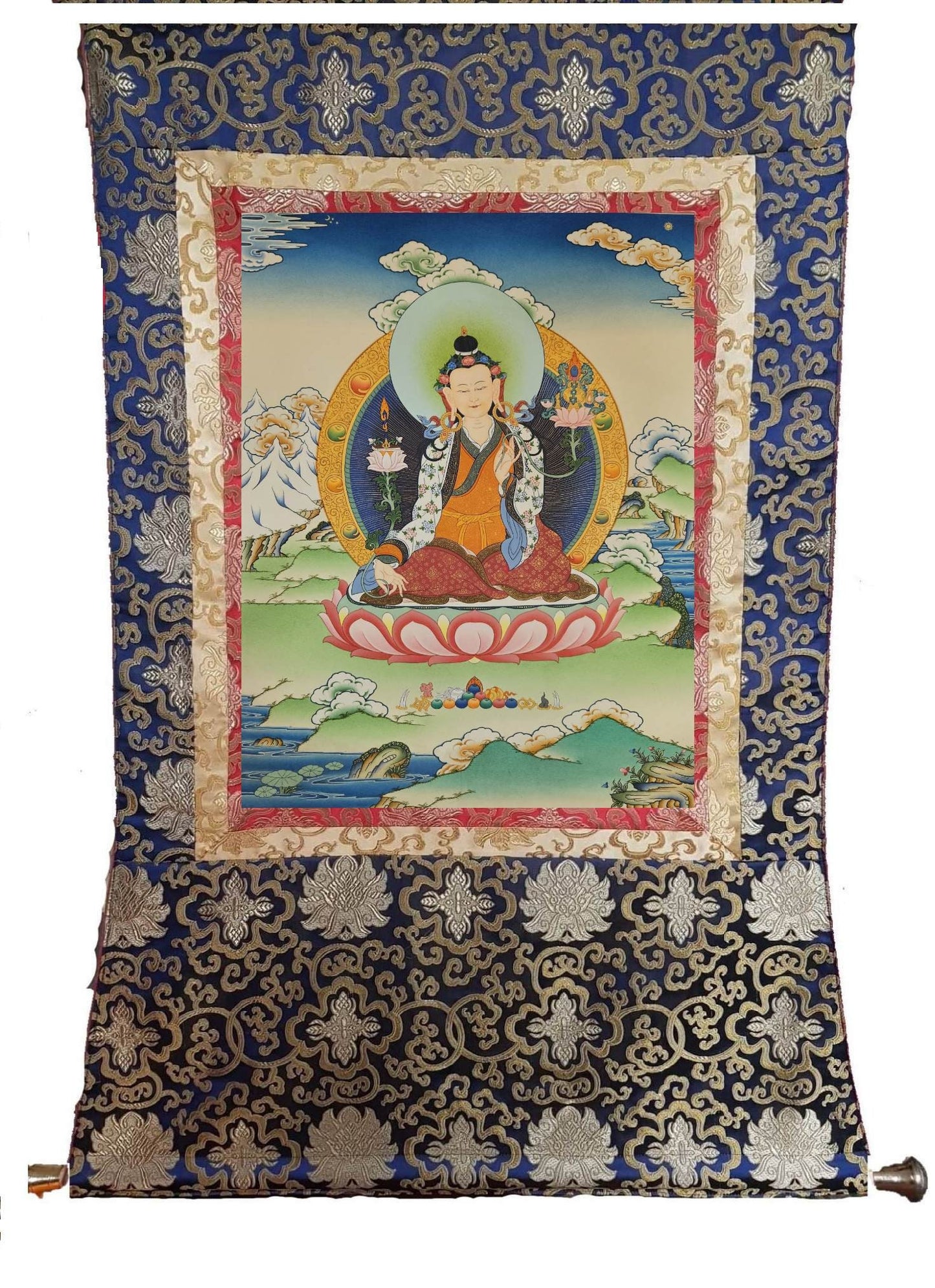 316. Yuthok the Elder "Father of Sowa Rigpa" Thangka (Thanka). Free Brocade / Free Shipping.